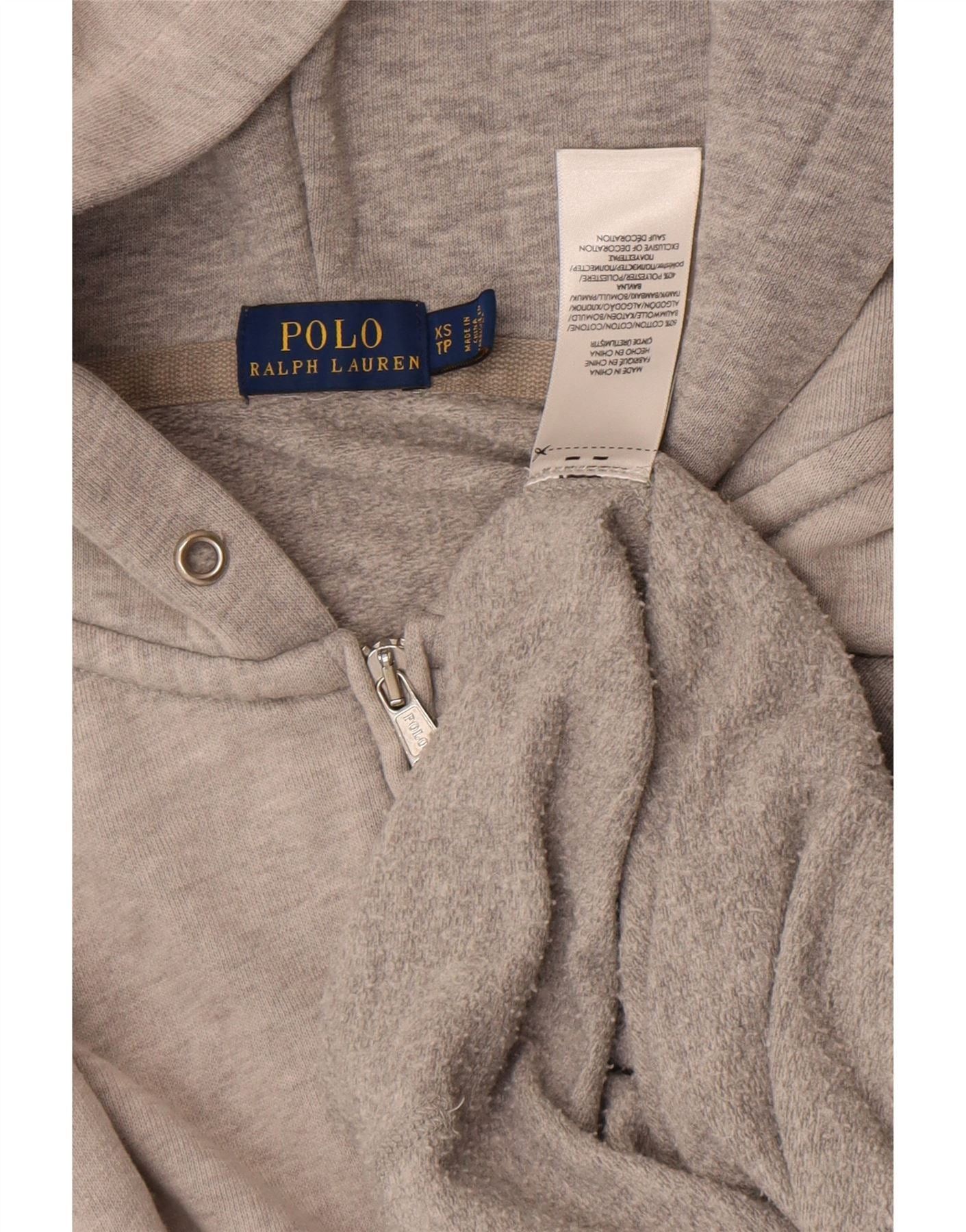 Polo Ralph Lauren Womens Crop Overd Zip Hoodie Sweater UK 6 XS Grey Size XL / US 12-14 / IT 48-50 - 3 Thumbnail