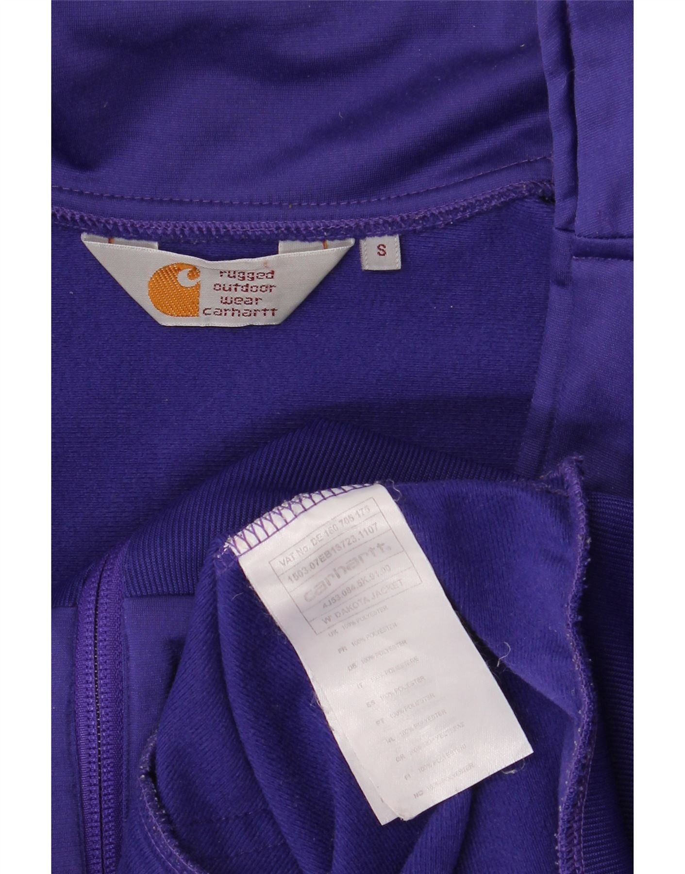 Carhartt Womens Tracksuit Top Jacket UK 10 Small Purple Chevron Polye Size S / US 4 / IT 40 - 3 Thumbnail