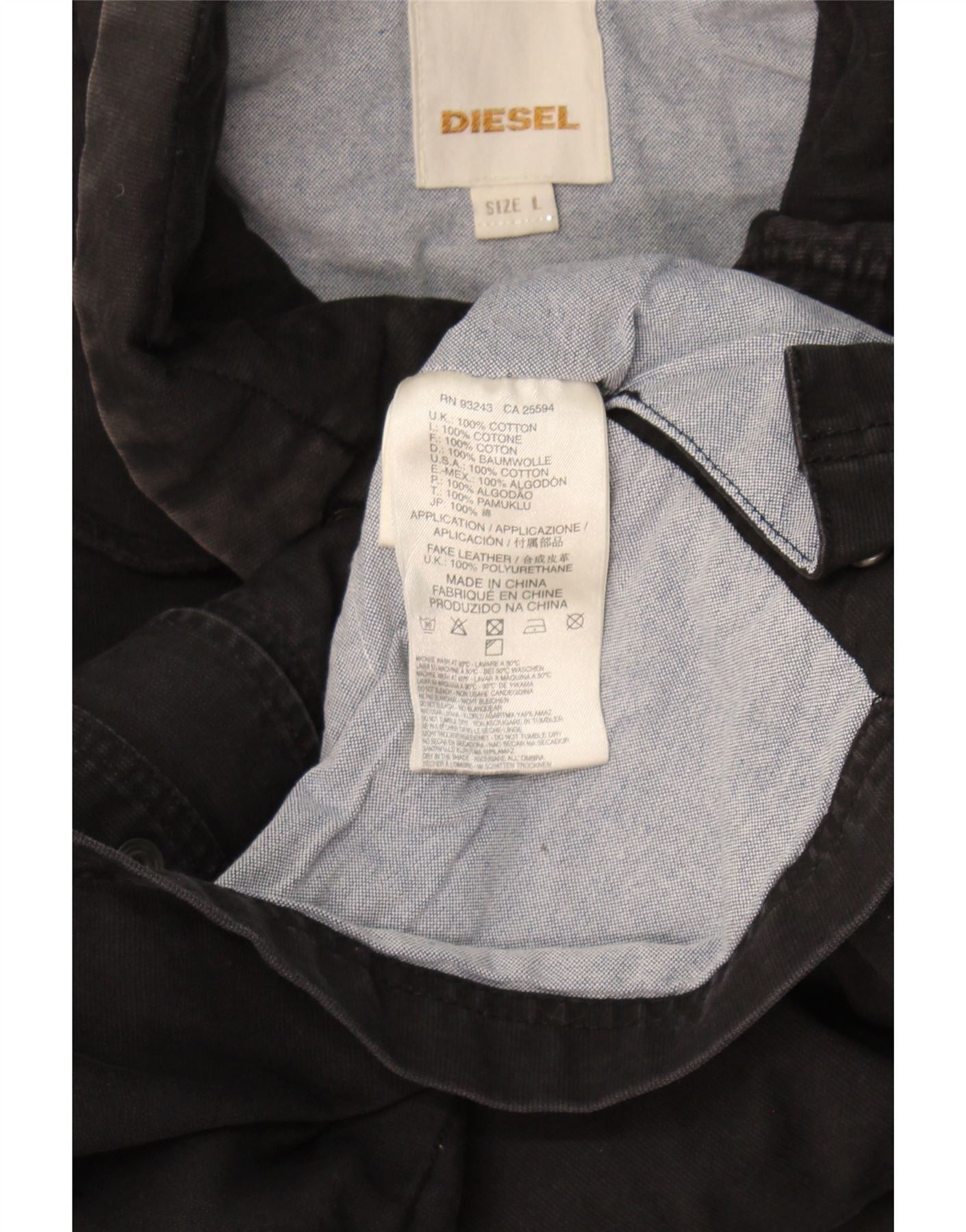 Diesel Mens Military Jacket UK 40 Large Black Cotton Size US XL / EU 56 / 4 - 4 Thumbnail