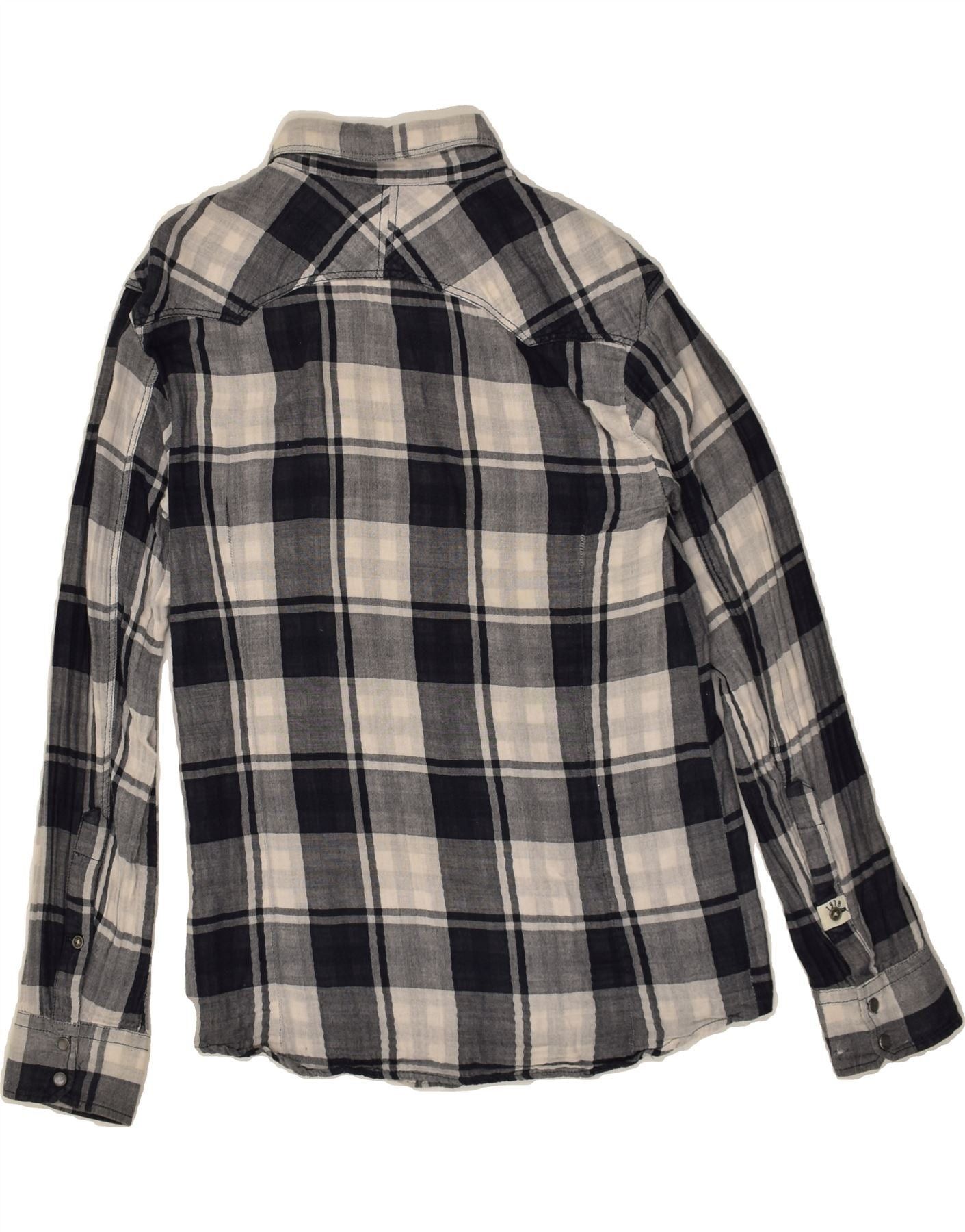 Diesel Boys Shirt 15-16 Years XL Navy Blue Check Cotton Size XL / US 12-14 / IT 48-50 - 2 Thumbnail