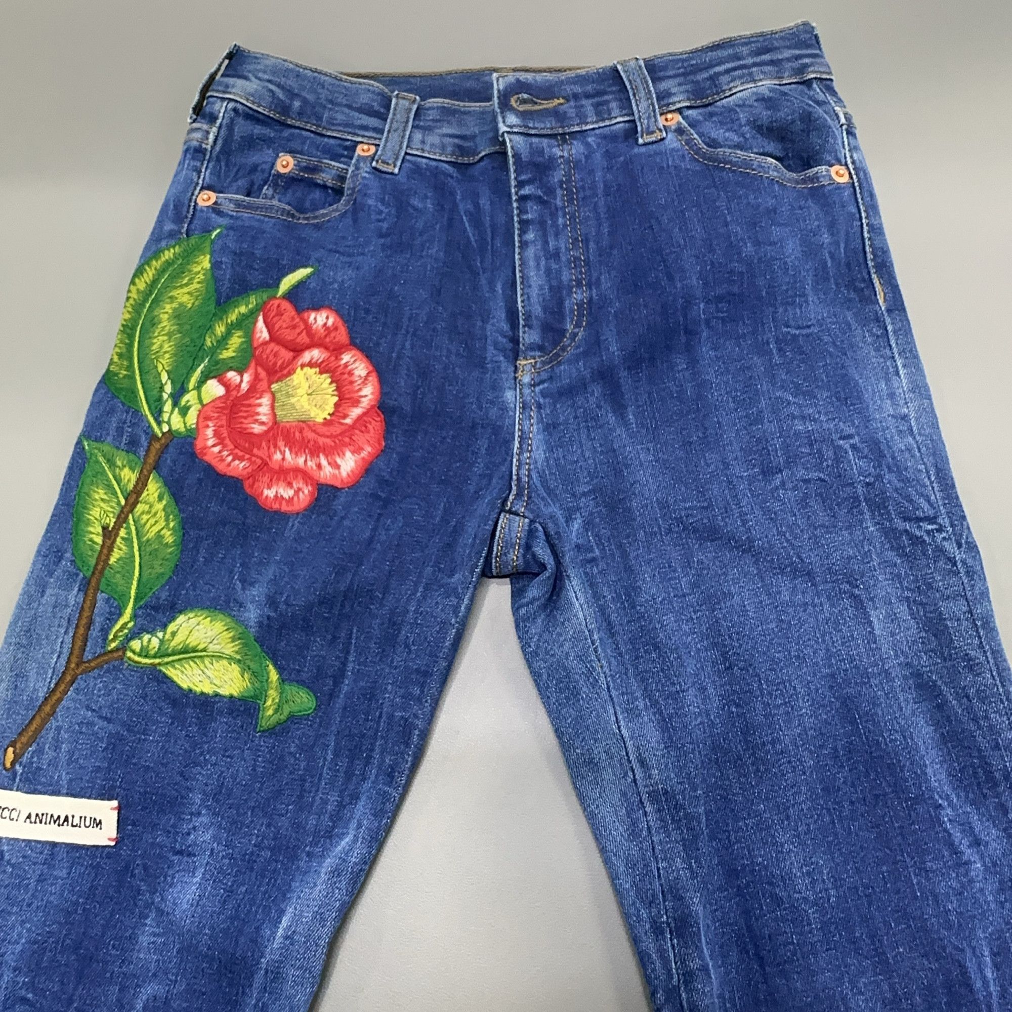 Gucci Gucci Floral Embroidered Jeans Size 24 Size 24" / US 00 / IT 34 - 6 Thumbnail