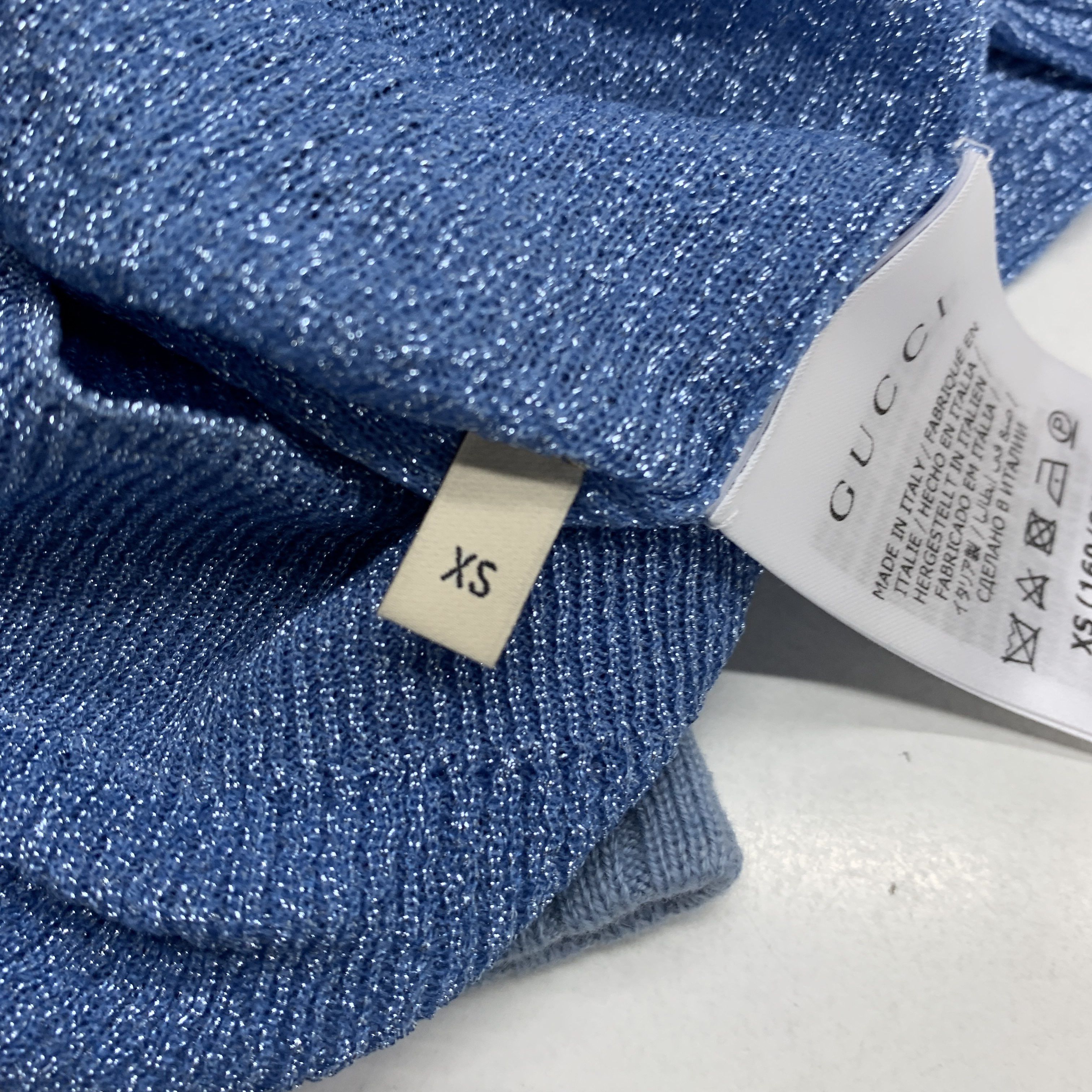 Gucci Gucci Metallic Blue Knit Sweater XS Size XS / US 0-2 / IT 36-38 - 5 Thumbnail