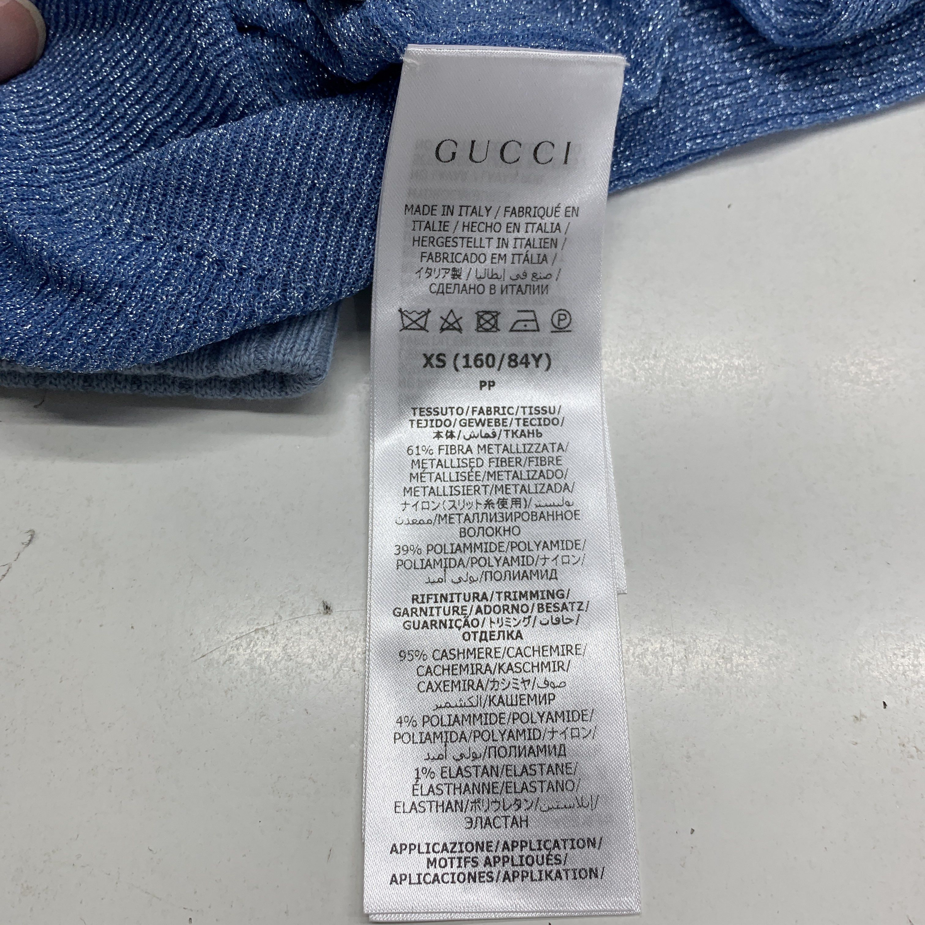Gucci Gucci Metallic Blue Knit Sweater XS Size XS / US 0-2 / IT 36-38 - 3 Thumbnail