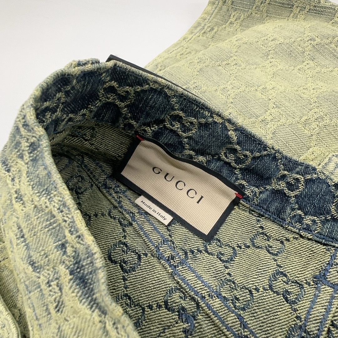 Gucci Gucci GG Jacquard Denim Mini Skirt Size 42 Size 28" / US 6 / IT 42 - 5 Thumbnail