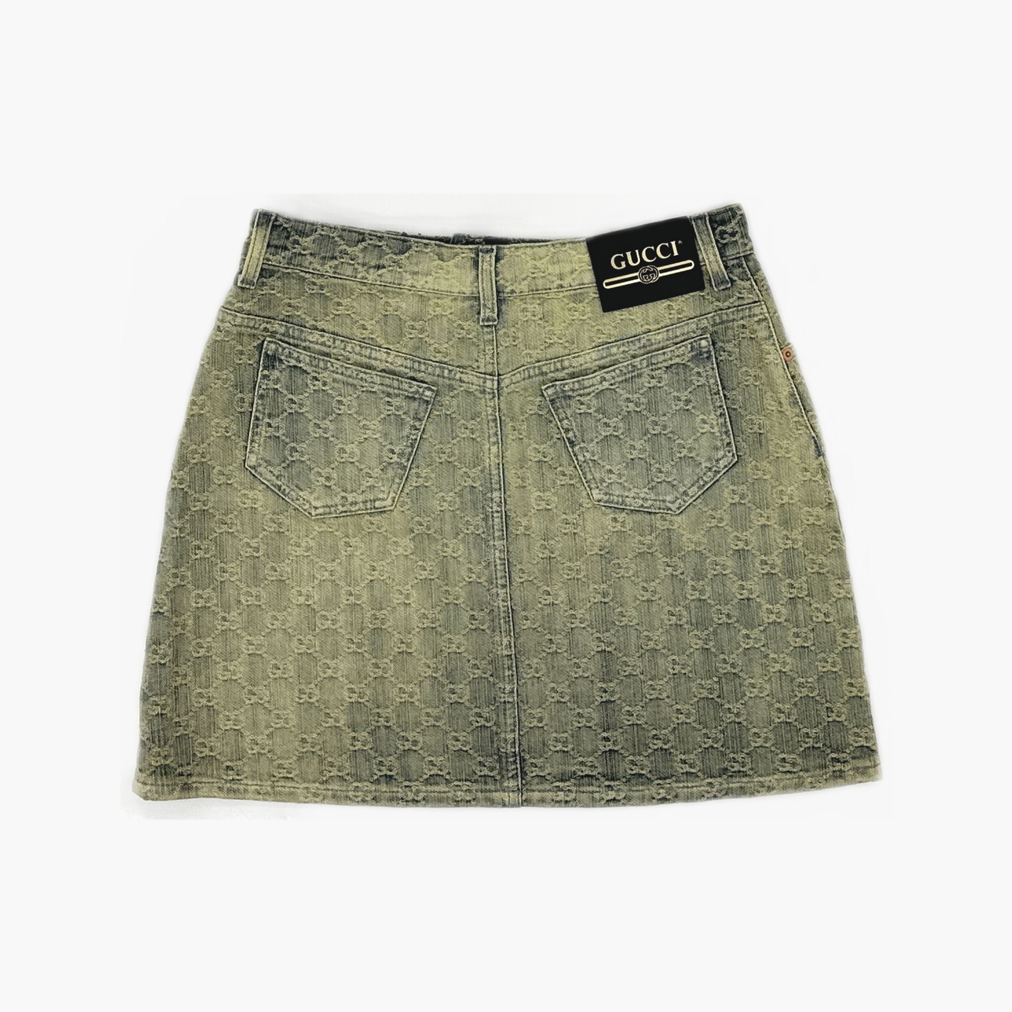 Gucci Gucci GG Jacquard Denim Mini Skirt Size 42 Size 28" / US 6 / IT 42 - 2 Thumbnail