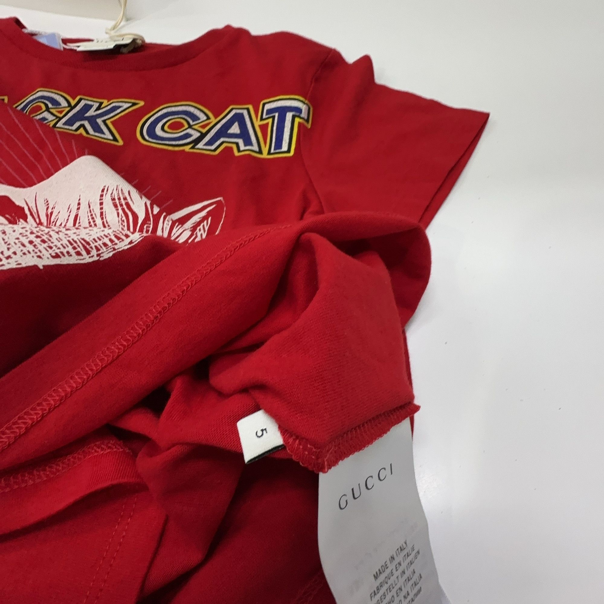 Gucci Gucci Black Cat Graphic T-Shirt Red Size XXL Size US XXL / EU 58 / 5 - 4 Thumbnail