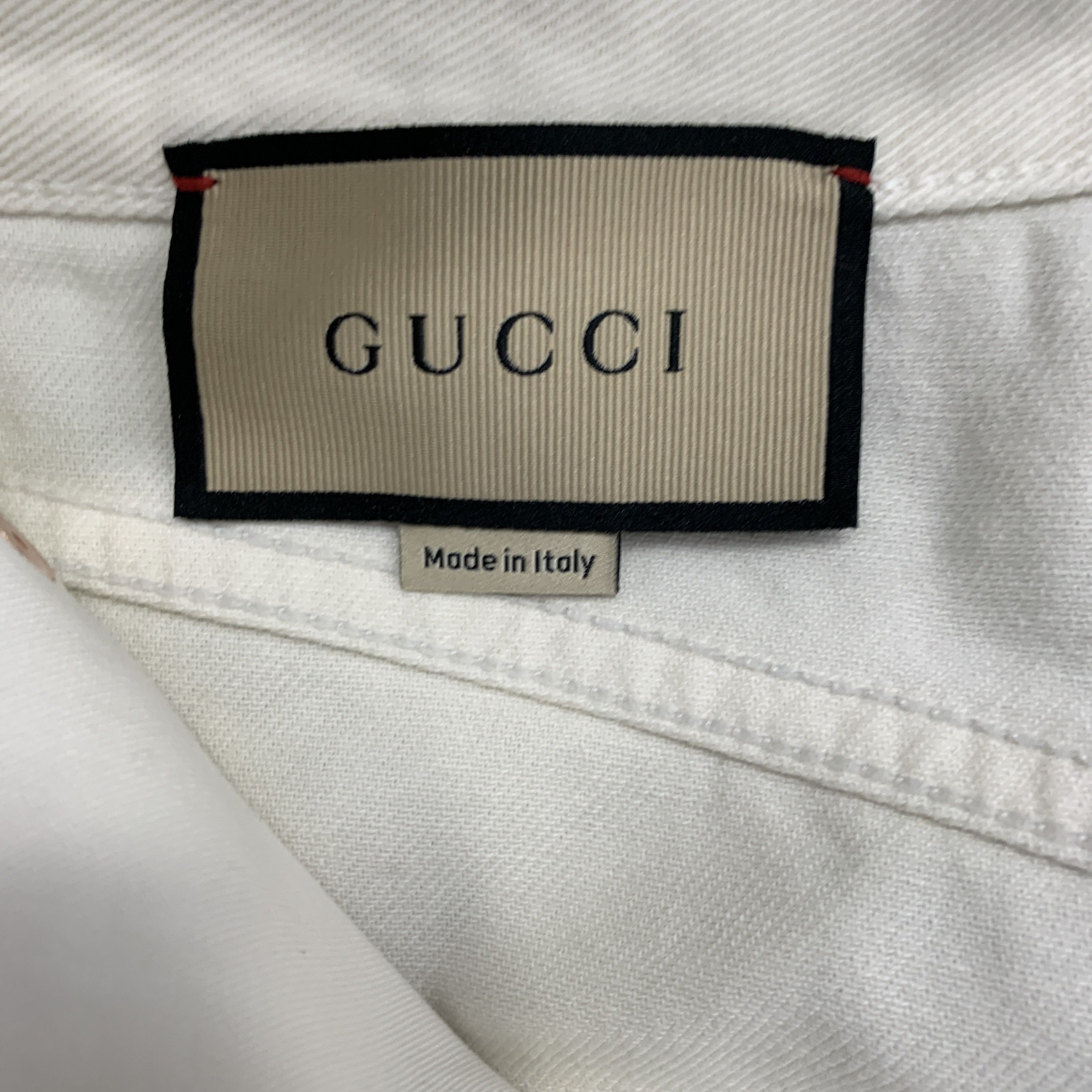 Gucci Gucci White Cotton Pants Size 23 Size 23" - 2 Thumbnail