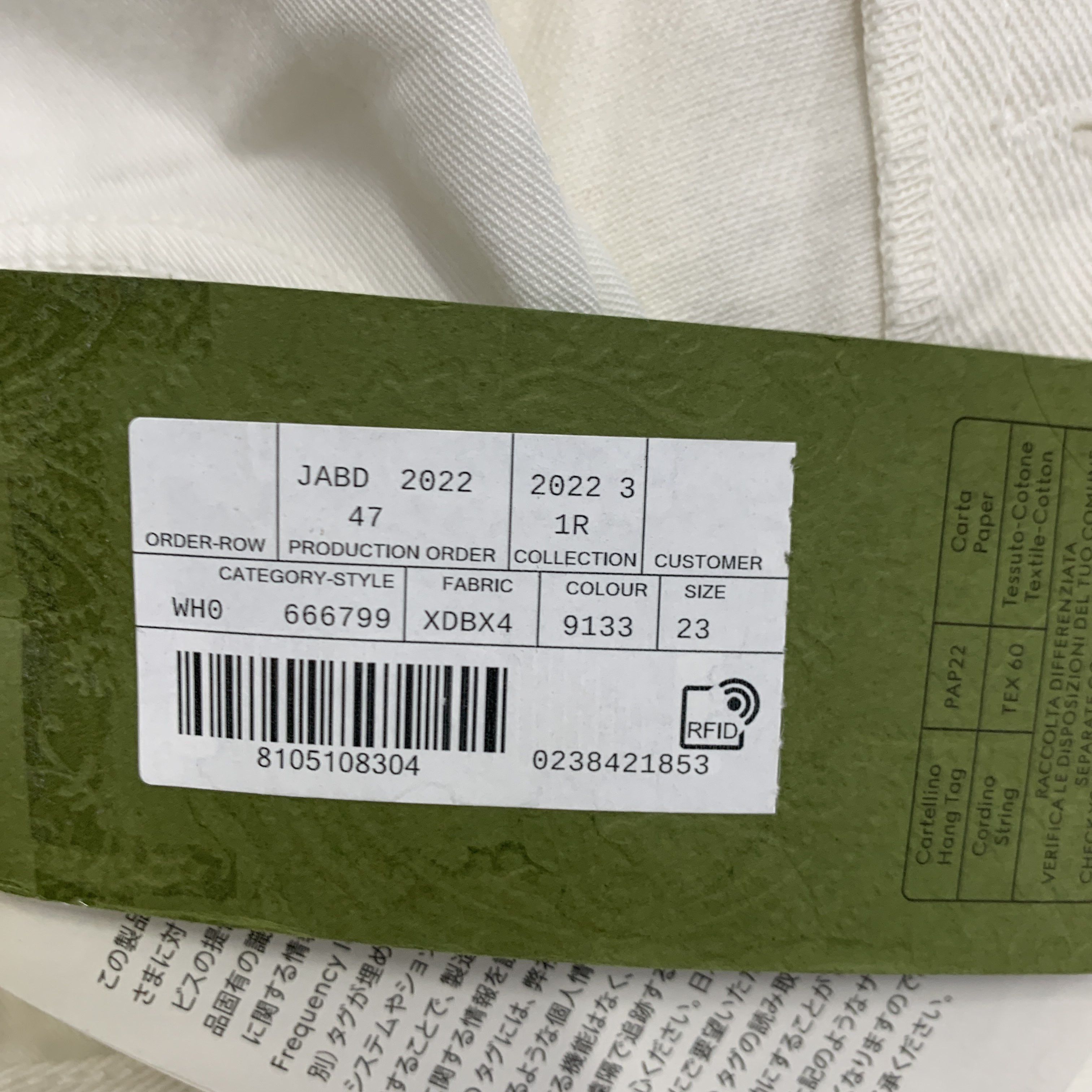 Gucci Gucci White Cotton Pants Size 23 Size 23" - 4 Thumbnail