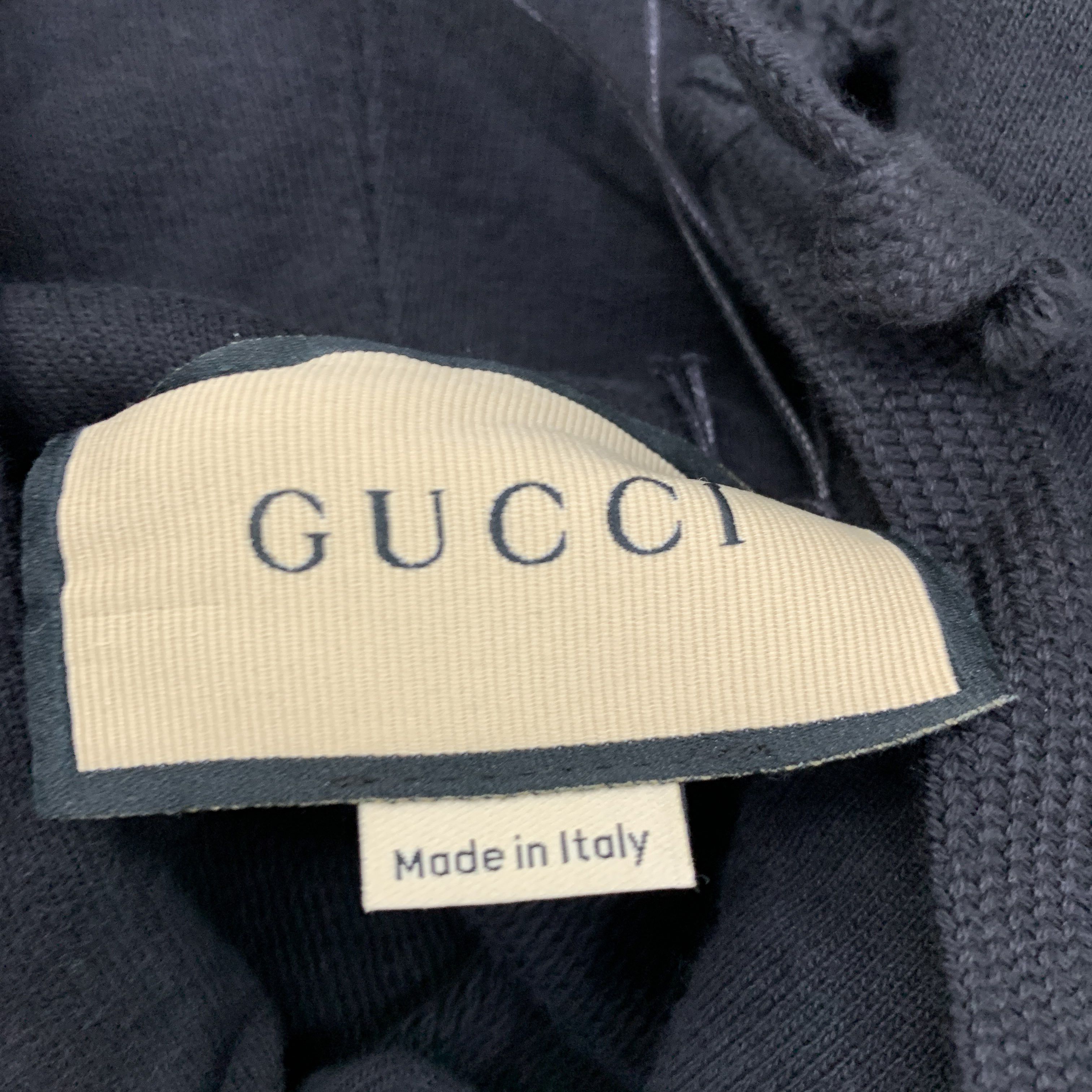 Gucci Gucci Striped Logo Hoodie Black Size M Size US M / EU 48-50 / 2 - 3 Thumbnail