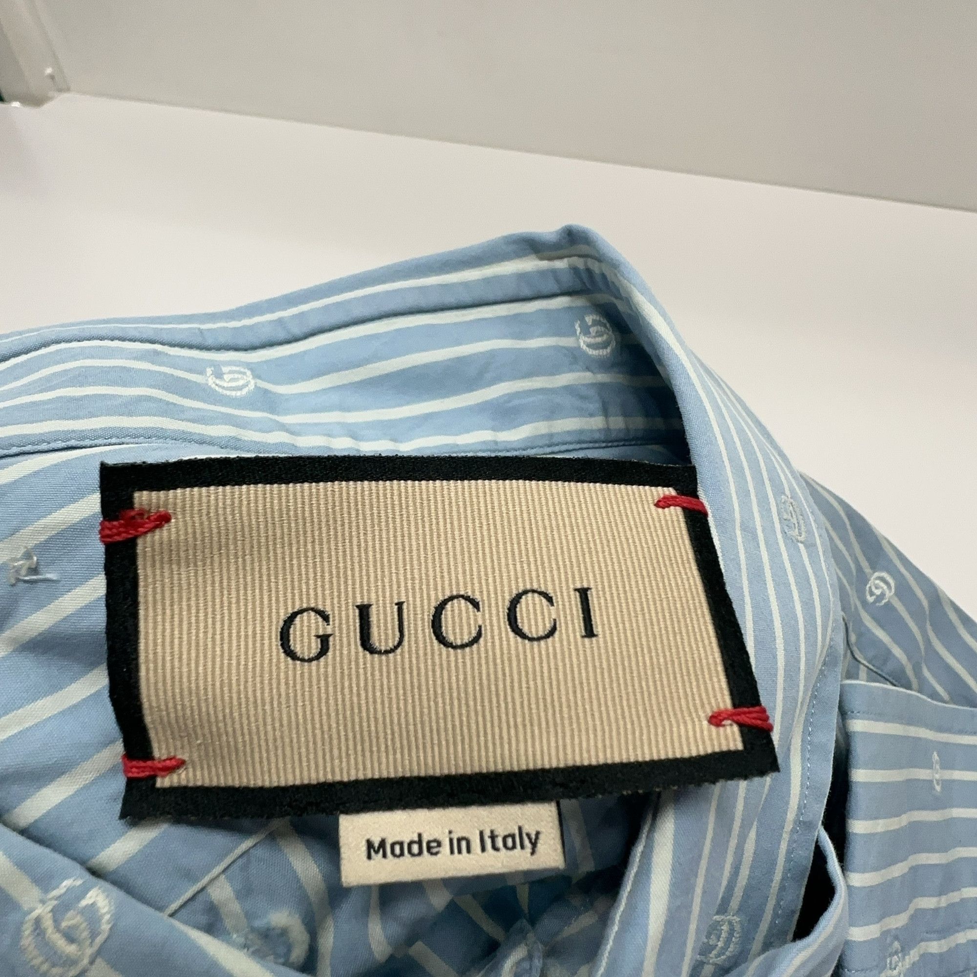 Gucci Gucci GG Striped Button Up Shirt Size L Size US L / EU 52-54 / 3 - 5 Thumbnail