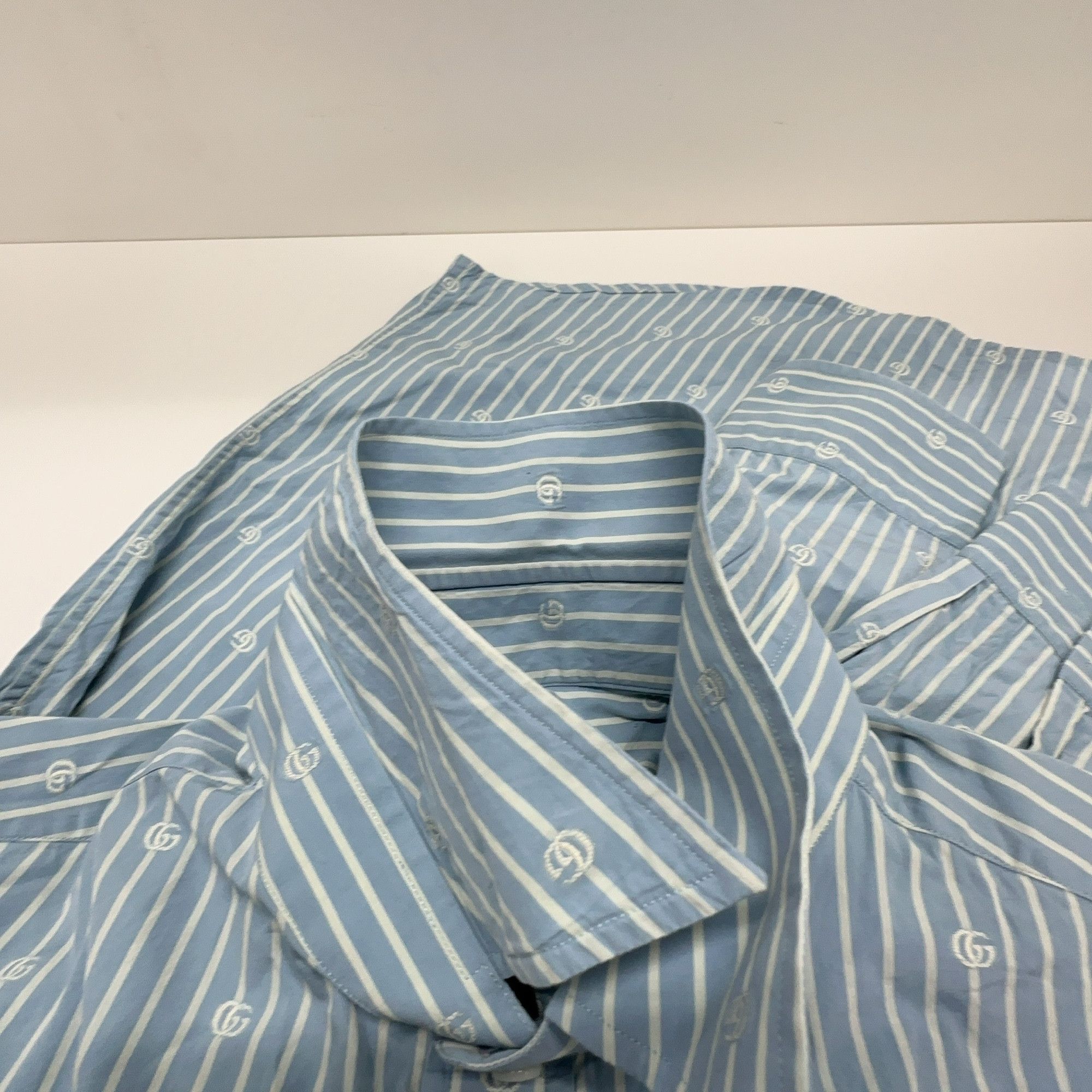 Gucci Gucci GG Striped Button Up Shirt Size L Size US L / EU 52-54 / 3 - 8 Thumbnail