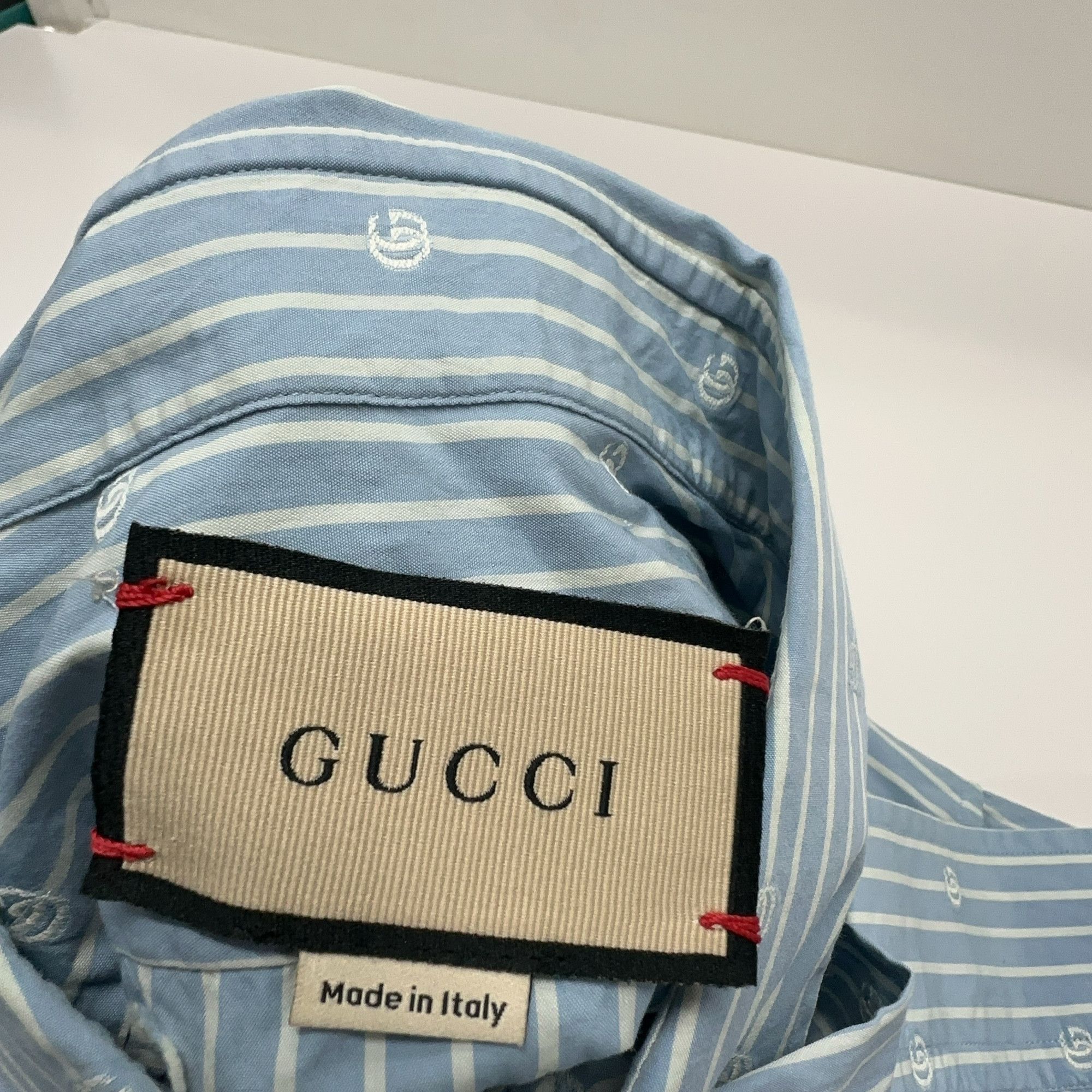 Gucci Gucci GG Striped Button Up Shirt Size L Size US L / EU 52-54 / 3 - 7 Thumbnail