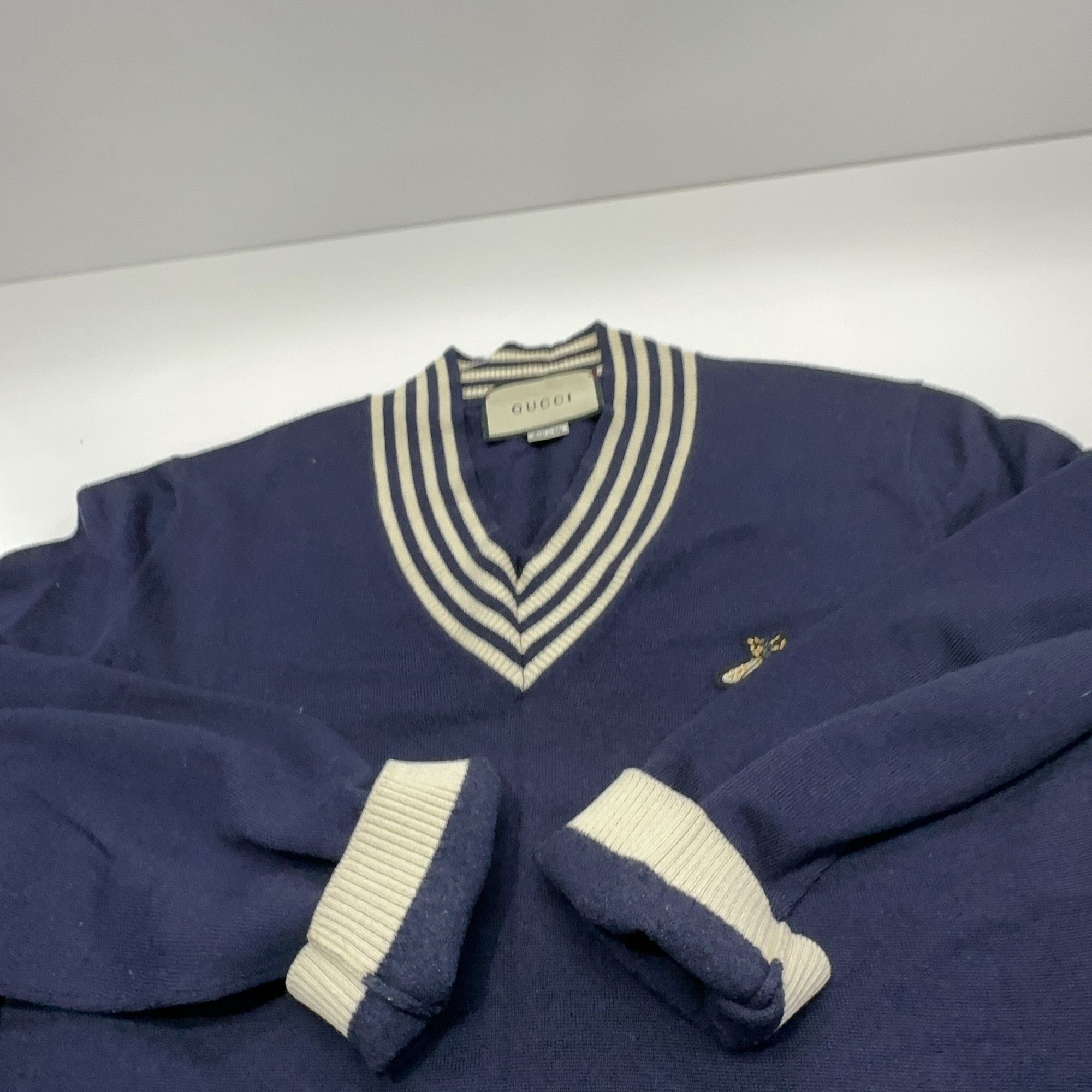 Gucci Gucci Bee V-Neck Knit Sweater Size L Size US L / EU 52-54 / 3 - 16 Thumbnail