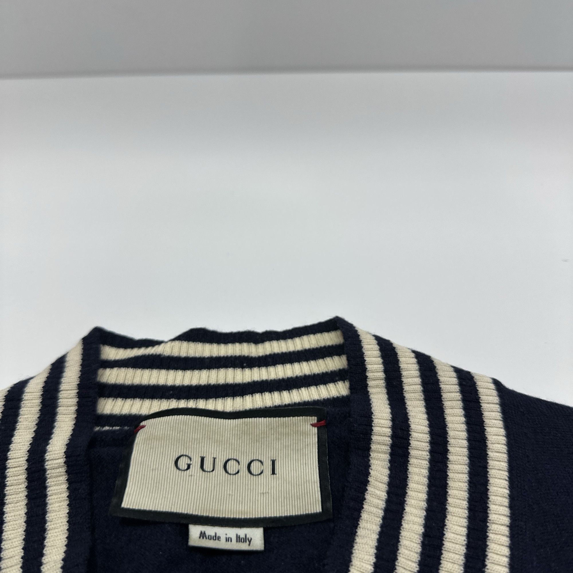 Gucci Gucci Bee V-Neck Knit Sweater Size L Size US L / EU 52-54 / 3 - 3 Thumbnail