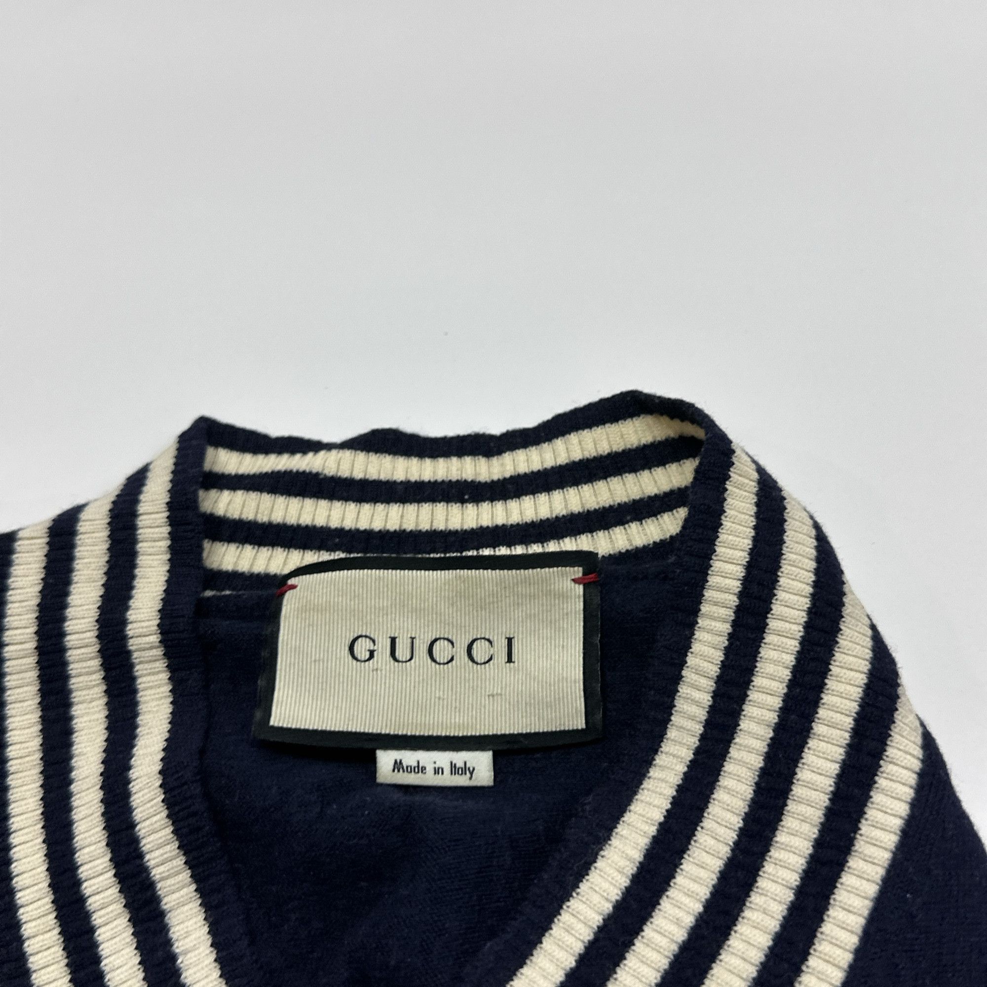 Gucci Gucci Bee V-Neck Knit Sweater Size L Size US L / EU 52-54 / 3 - 10 Thumbnail