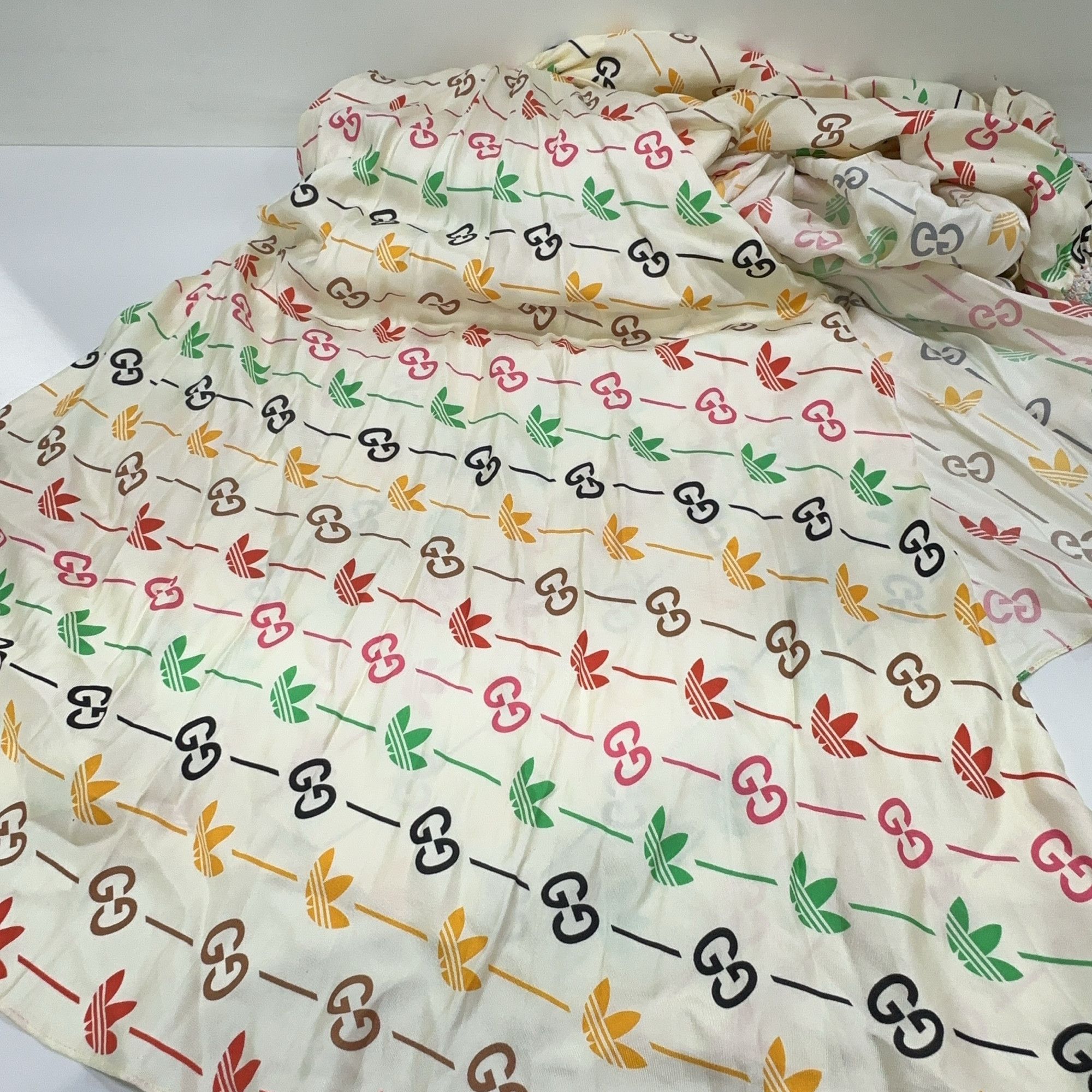Adidas × Gucci Gucci x Adidas Silk Logo Print Midi Dress Size 36 Size XS / US 0-2 / IT 36-38 - 9 Thumbnail