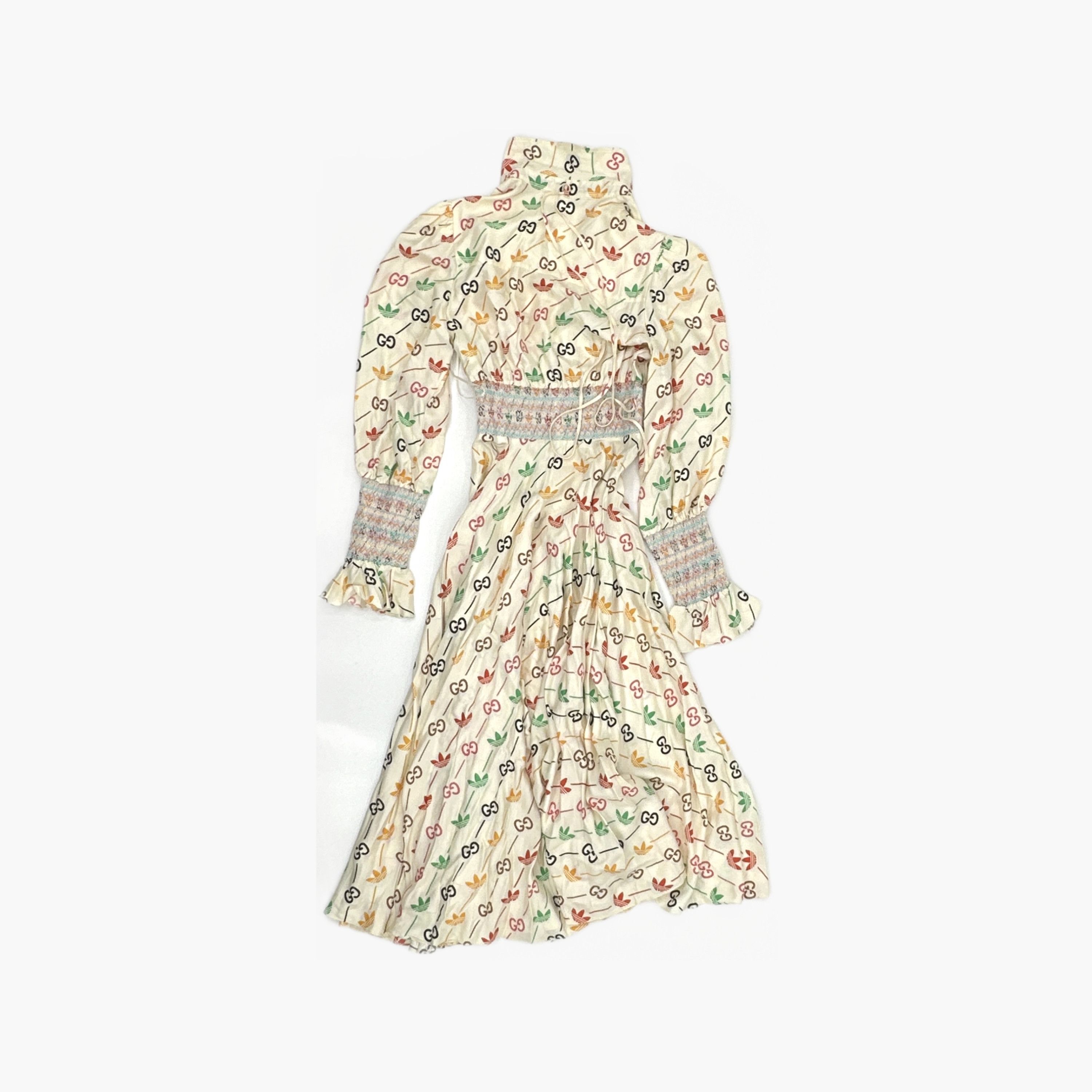Adidas × Gucci Gucci x Adidas Silk Logo Print Midi Dress Size 36 Size XS / US 0-2 / IT 36-38 - 2 Thumbnail
