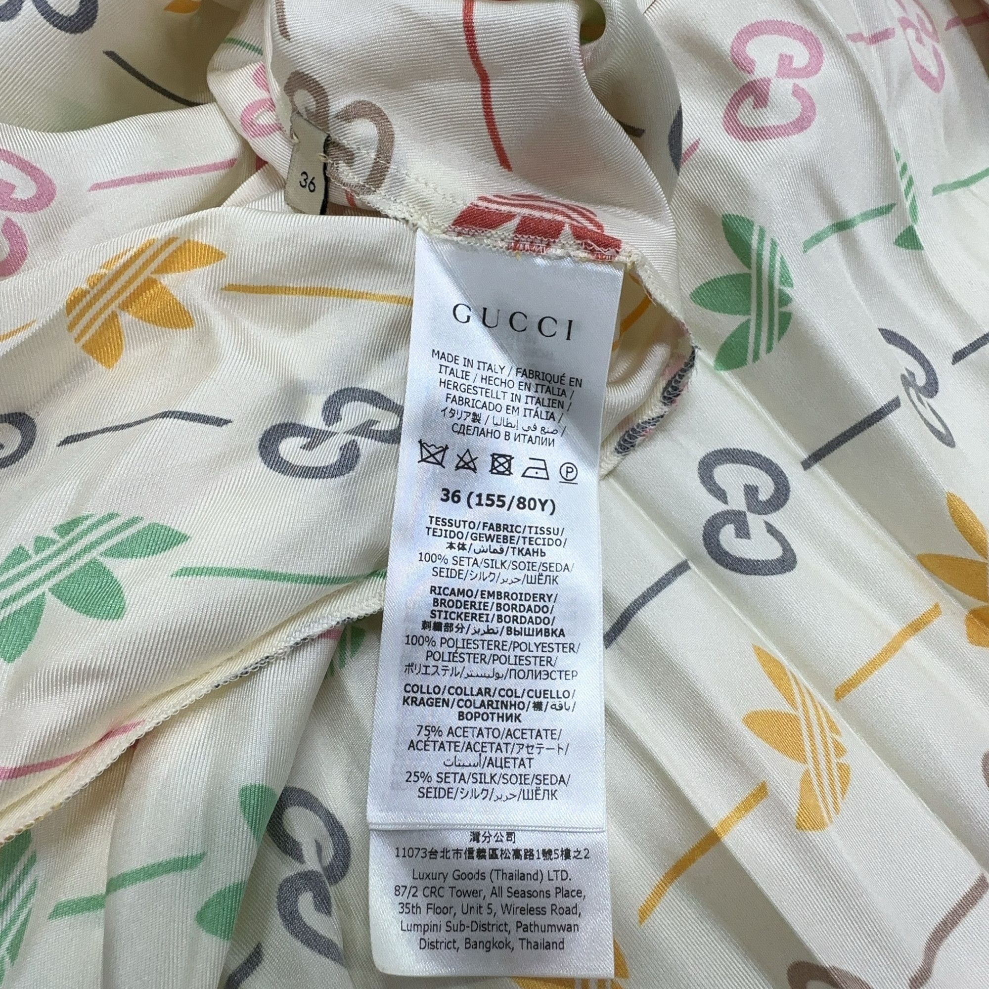 Adidas × Gucci Gucci x Adidas Silk Logo Print Midi Dress Size 36 Size XS / US 0-2 / IT 36-38 - 4 Thumbnail