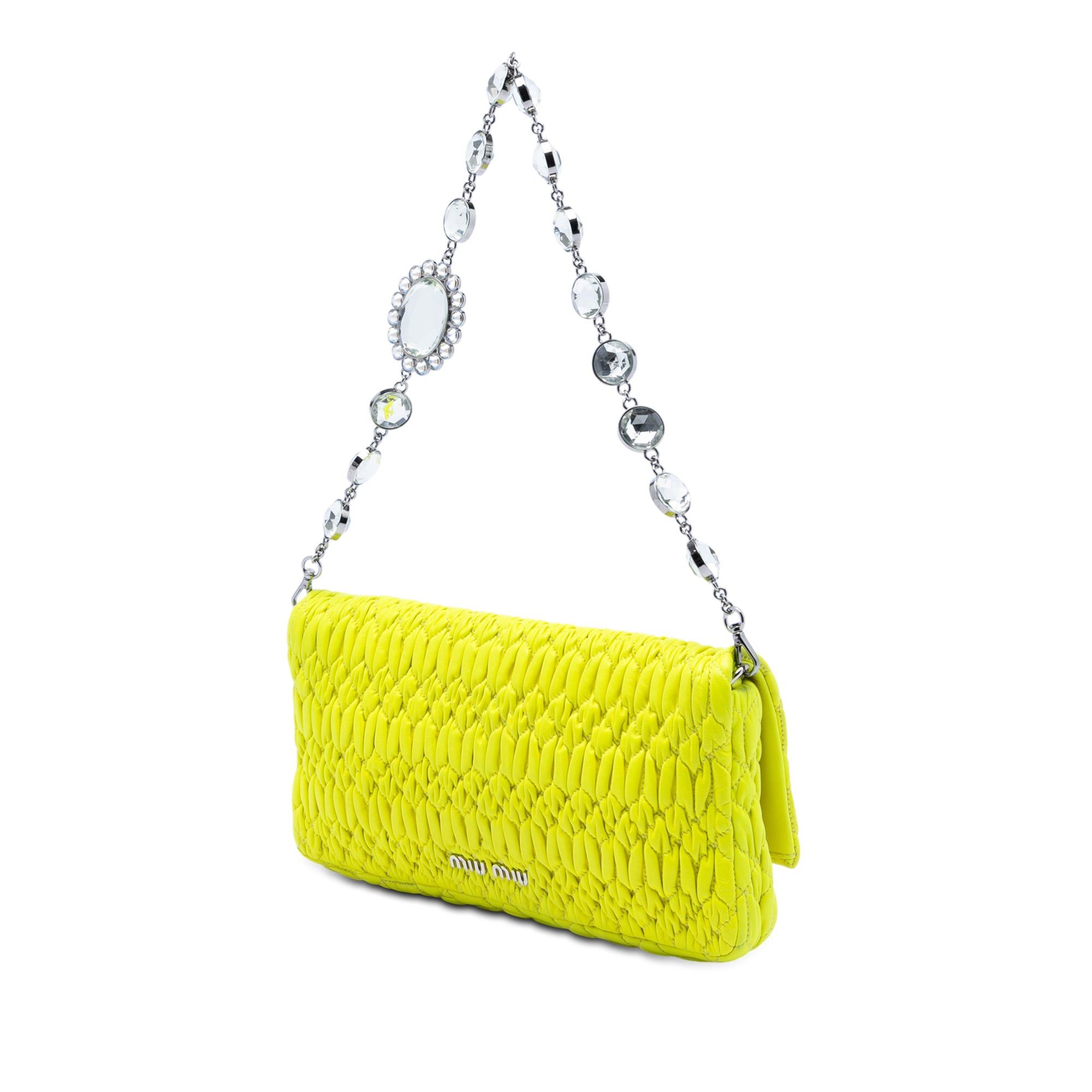 Miu Miu Matelasse Nappa Crystal Chain Satchel Size ONE SIZE - 2 Thumbnail
