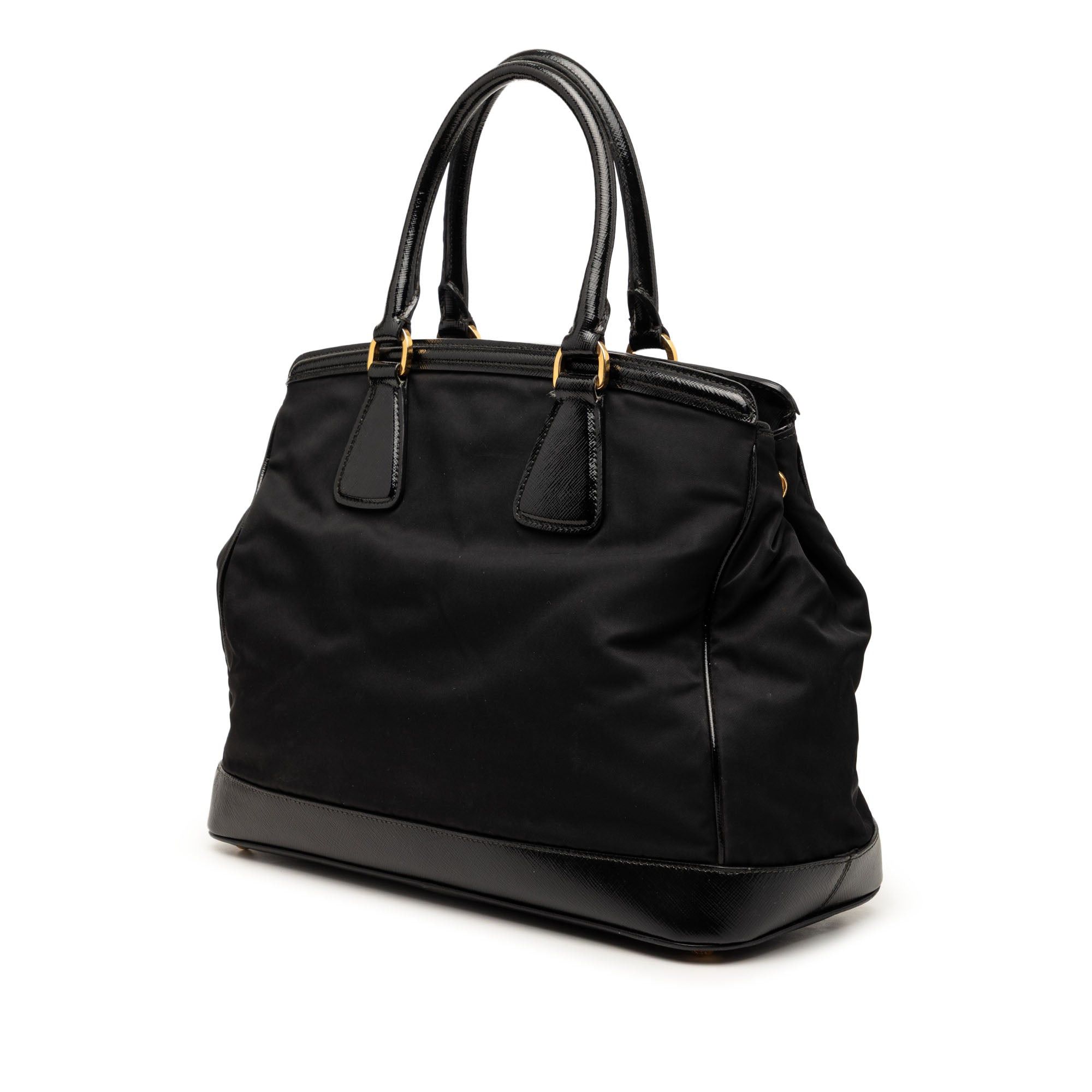 Prada Saffiano Vernice Trimmed Tessuto Parabole Tote Size ONE SIZE - 2 Thumbnail