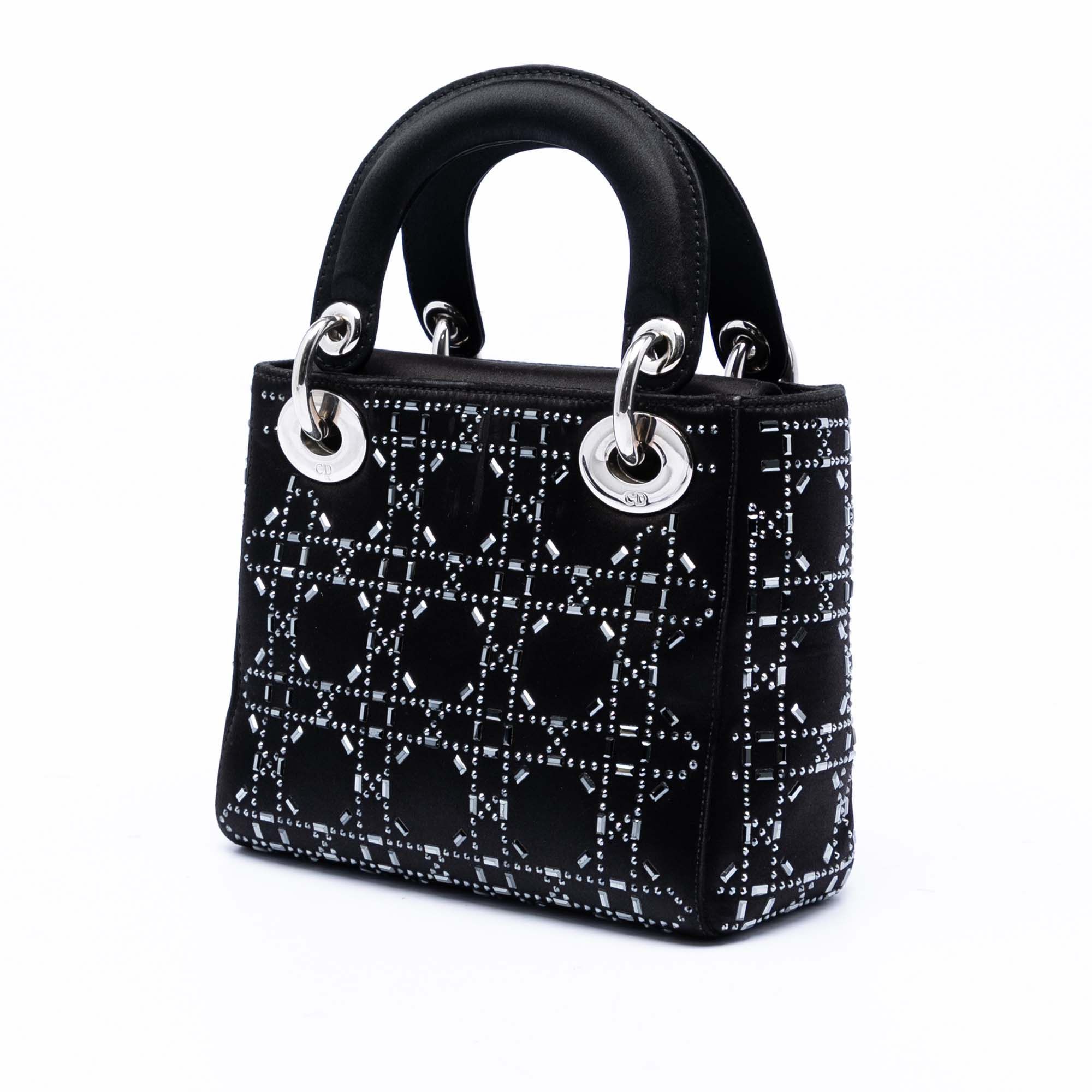 Dior Mini Satin Cannage Strass Crystal Embellished Lady Dior Size ONE SIZE - 2 Thumbnail