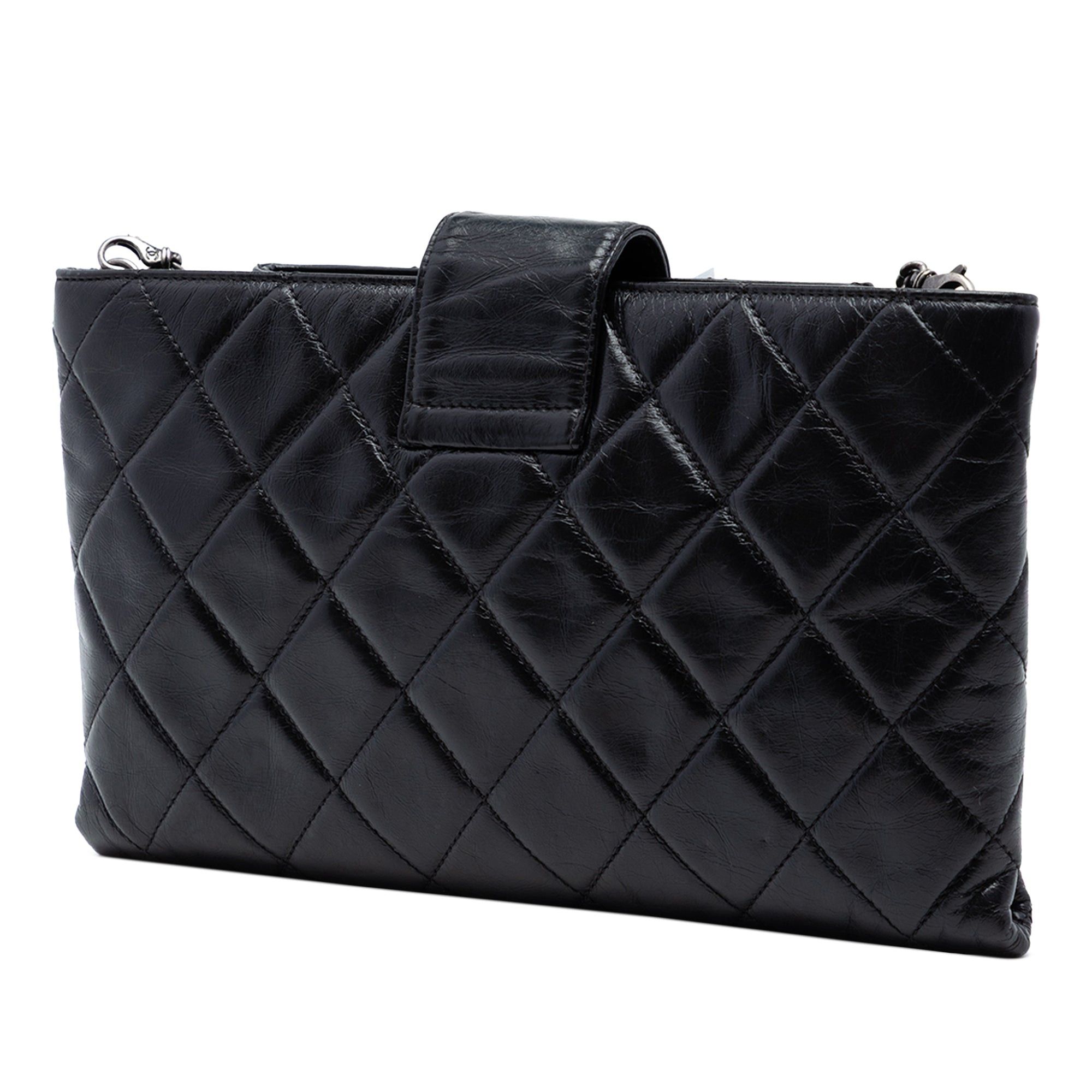Chanel Quilted Glazed Calfskin Coco Pleats Chain Clutch Size ONE SIZE - 2 Thumbnail
