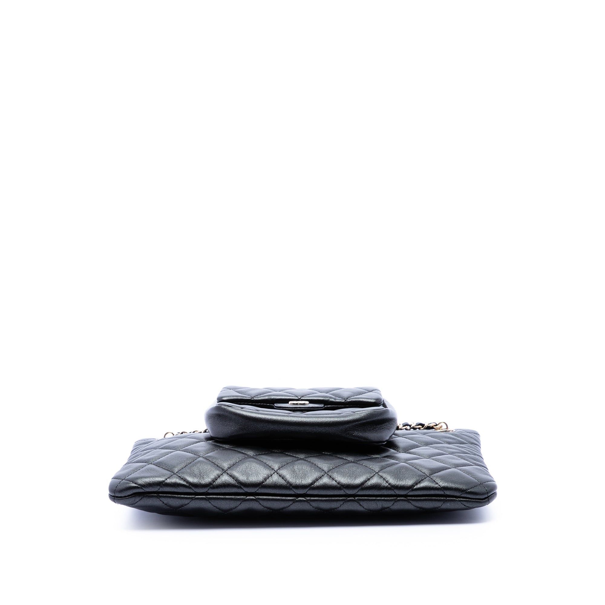 Chanel CC Quilted Lambskin Pouch with Mini Flap Purse Size ONE SIZE - 3 Thumbnail