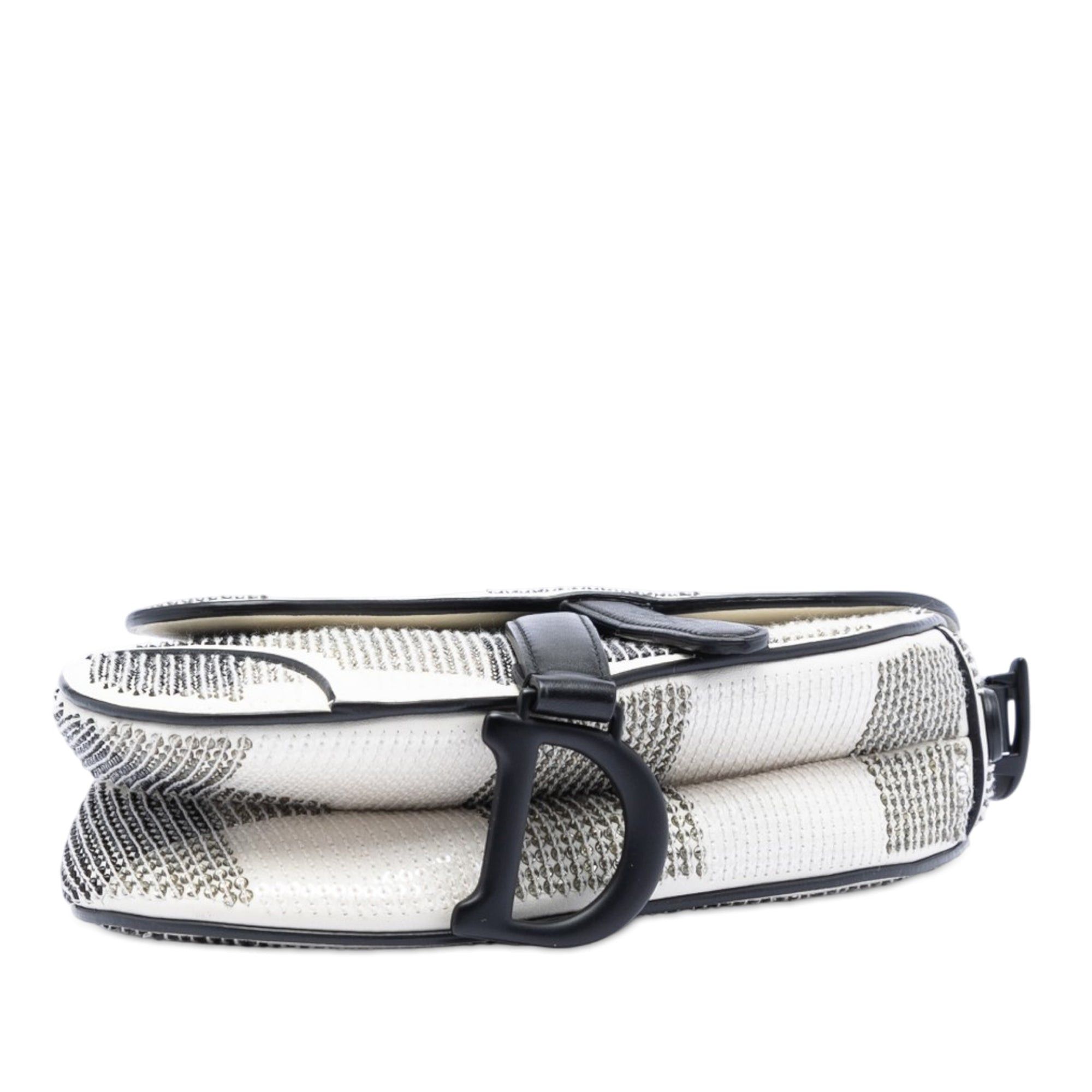 Dior Mini Sequin and Beads Embellished Calfskin Saddle Bag Size ONE SIZE - 3 Thumbnail