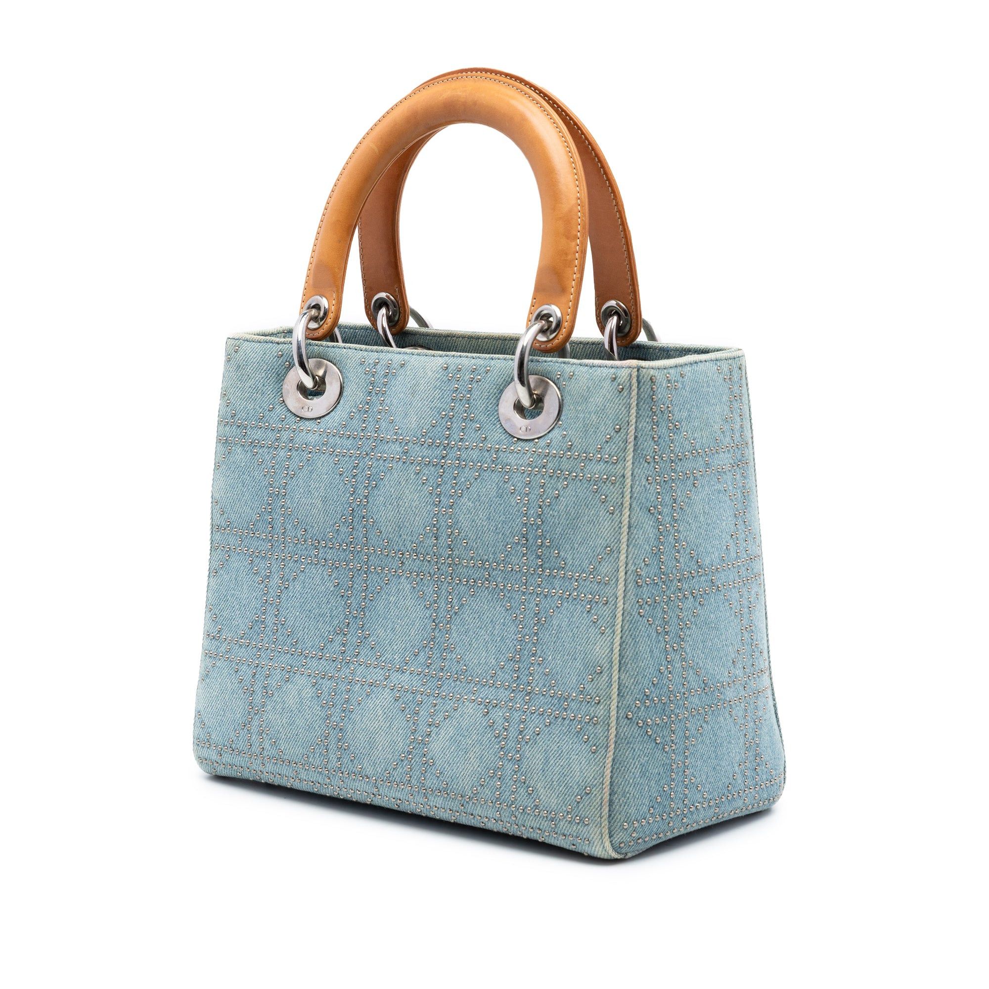 Dior Medium Denim Cannage Studded Lady Dior Size ONE SIZE - 2 Thumbnail