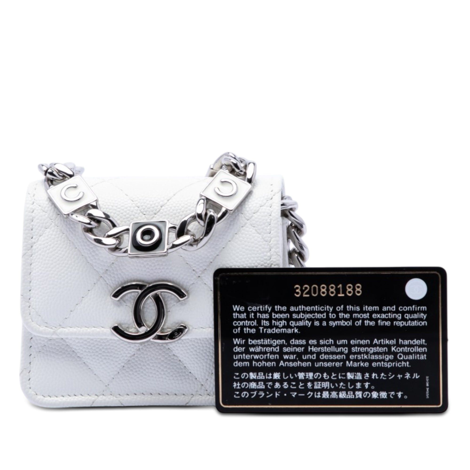 Chanel Mini Quilted Caviar Coco Enamel Strap Flap Clutch with Chain Size ONE SIZE - 7 Thumbnail