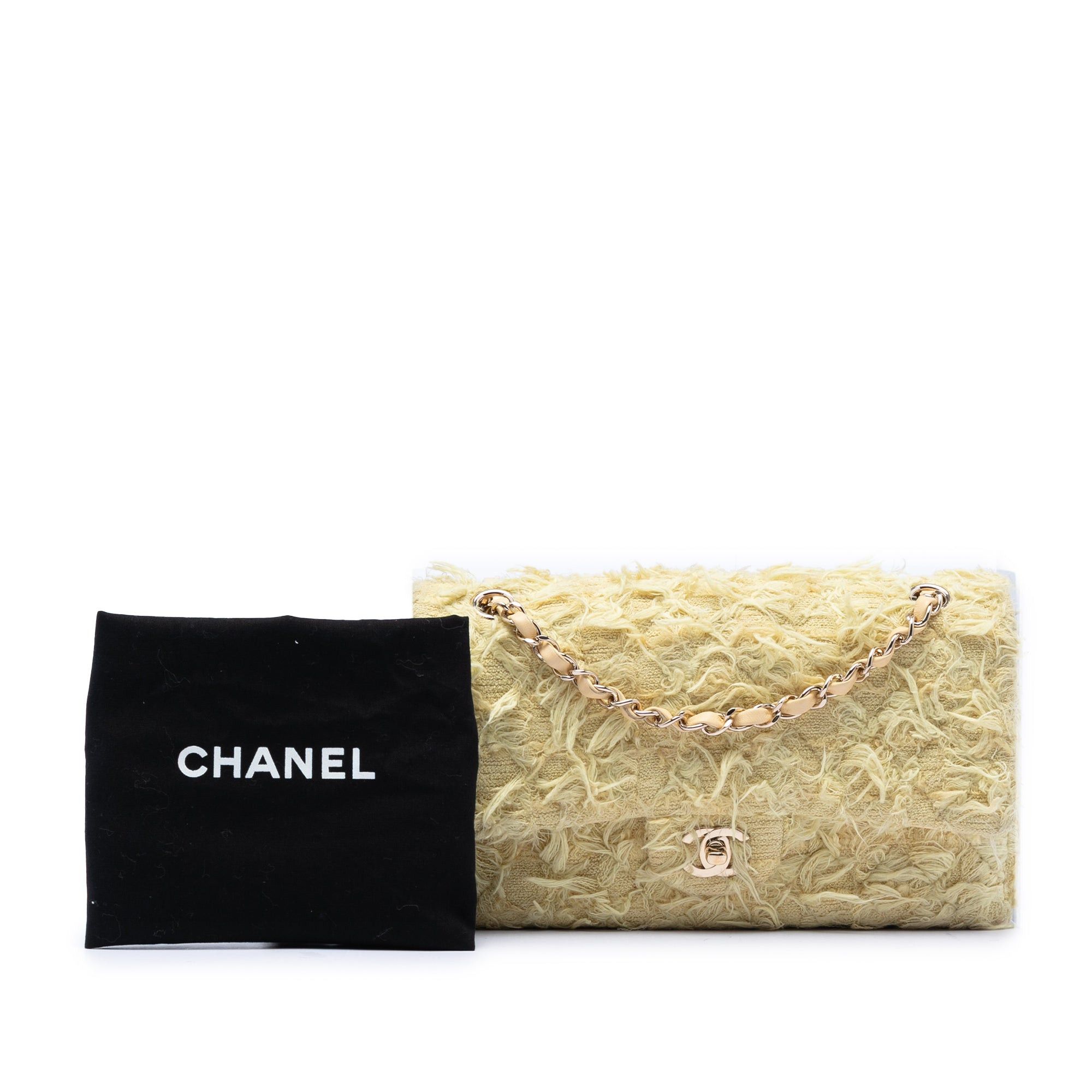 Chanel Medium Classic Fringed Tweed Double Flap Size ONE SIZE - 8 Thumbnail