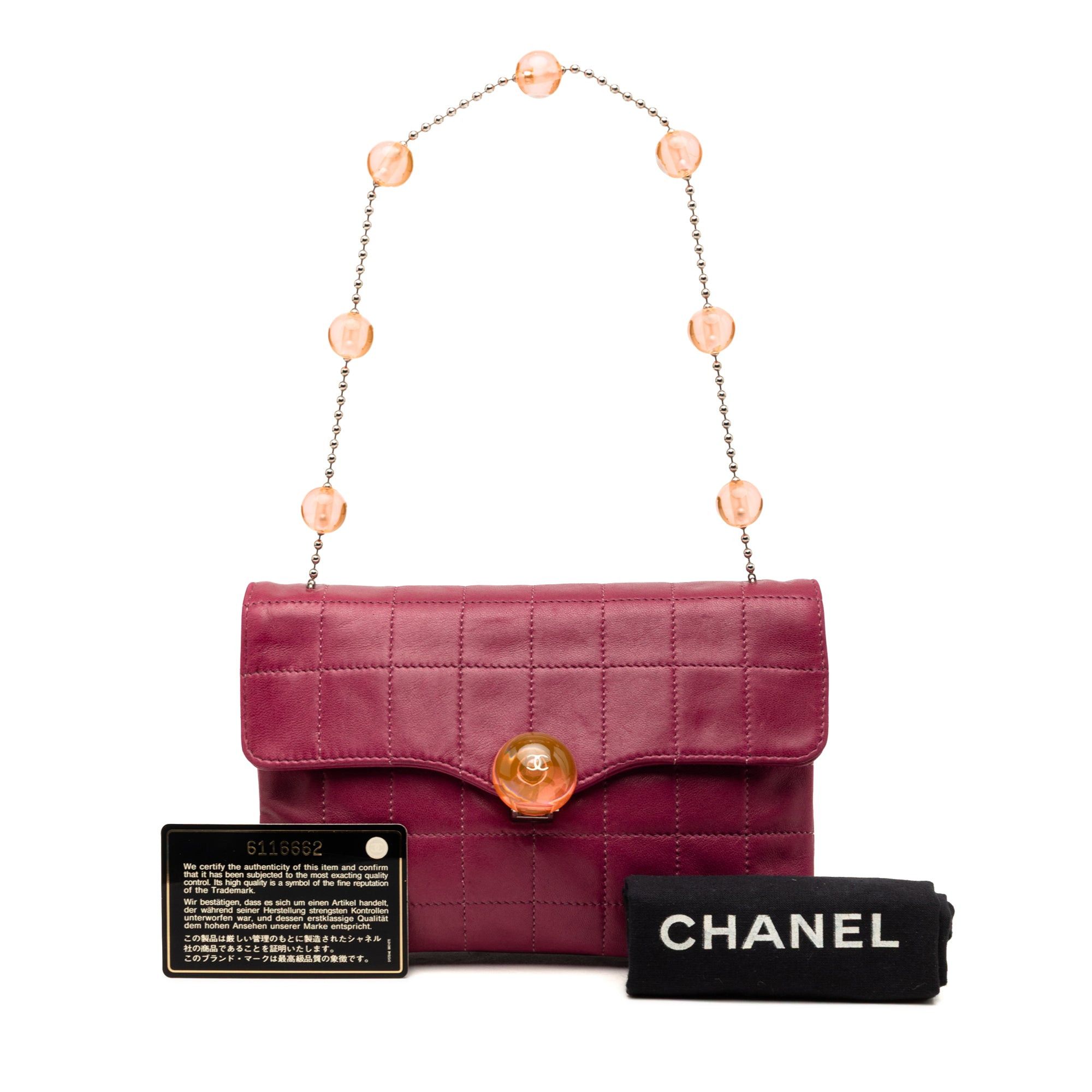 Chanel CC Choco Bar Lambskin Beaded Chain Flap Size ONE SIZE - 8 Thumbnail