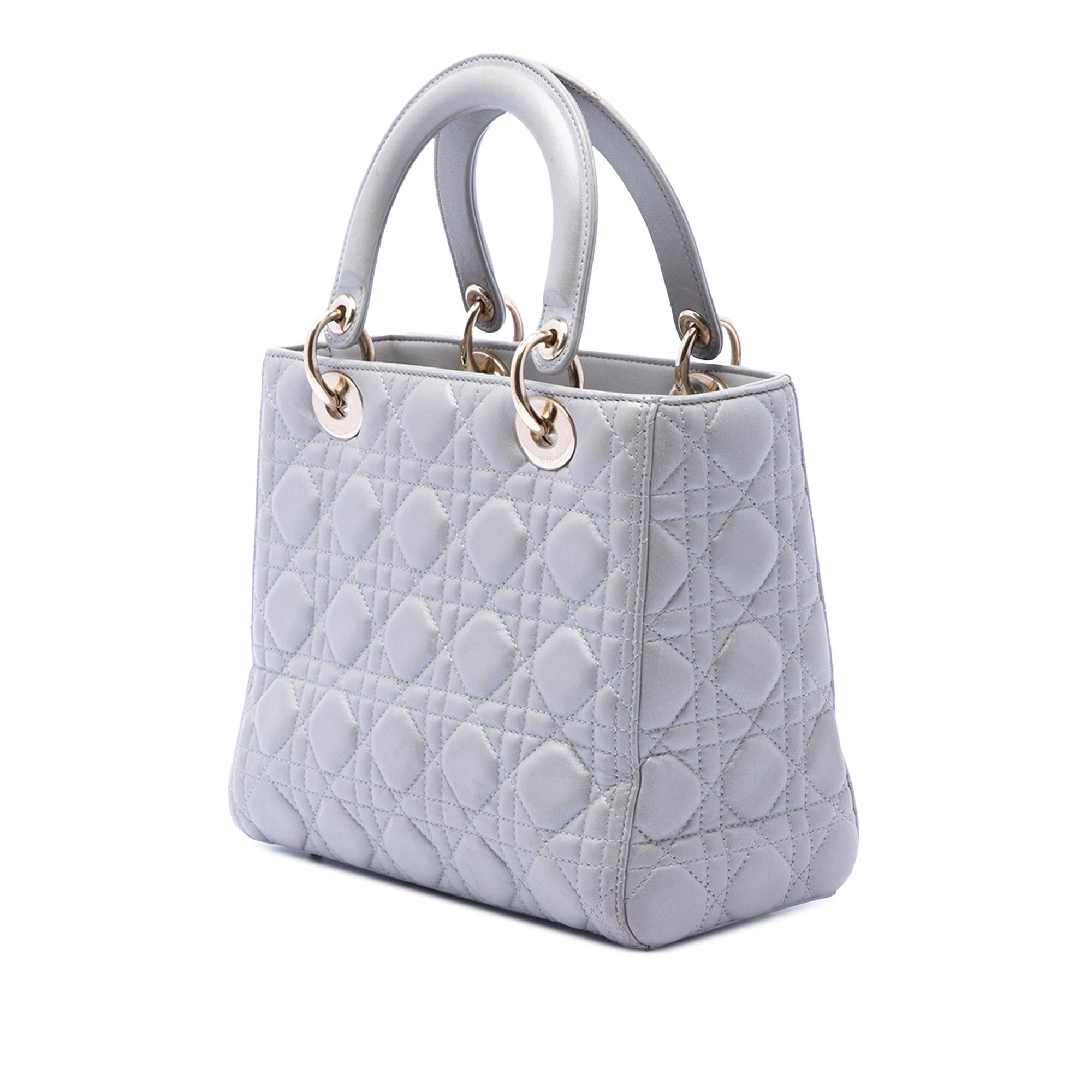 Dior Medium Pearlescent Lambskin Cannage Lady Dior Size ONE SIZE - 2 Thumbnail