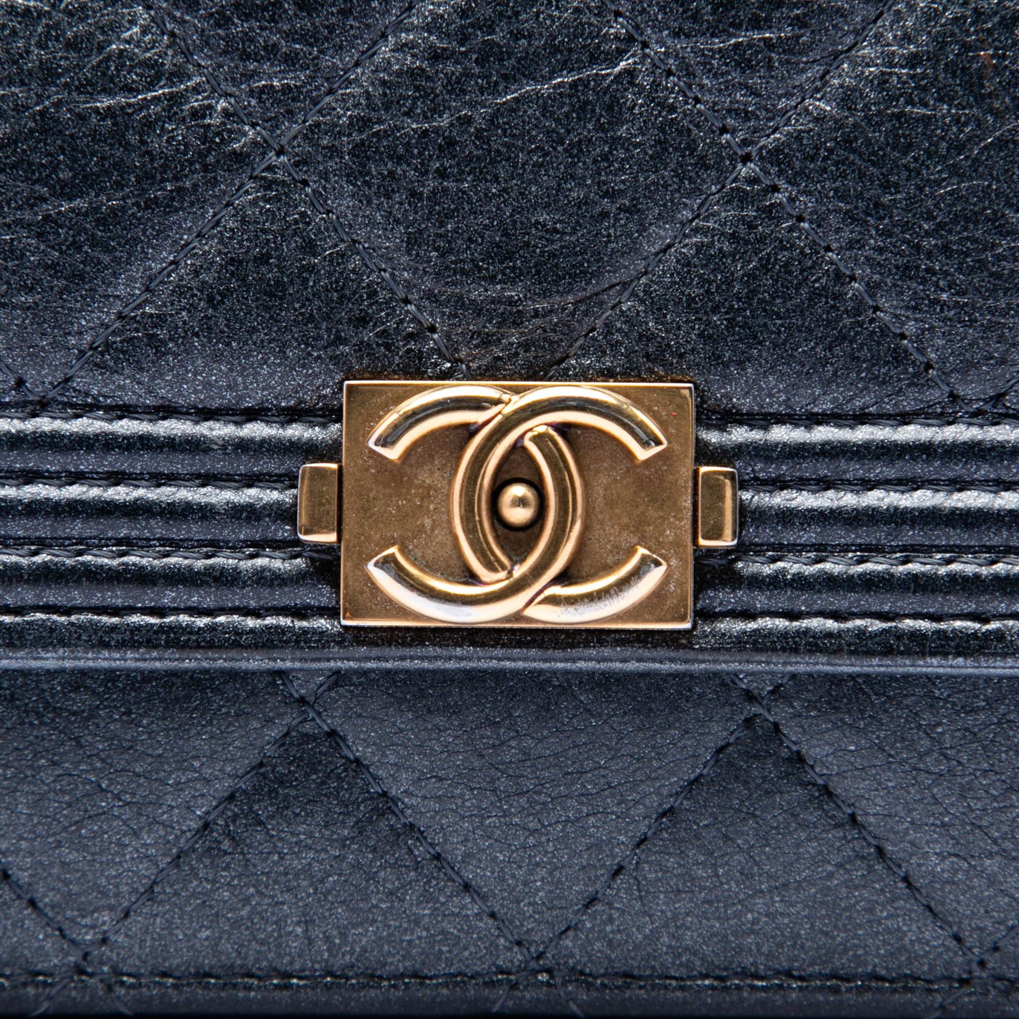 Chanel Quilted Metallic Calfskin Boy Wallet on Chain Size ONE SIZE - 5 Thumbnail