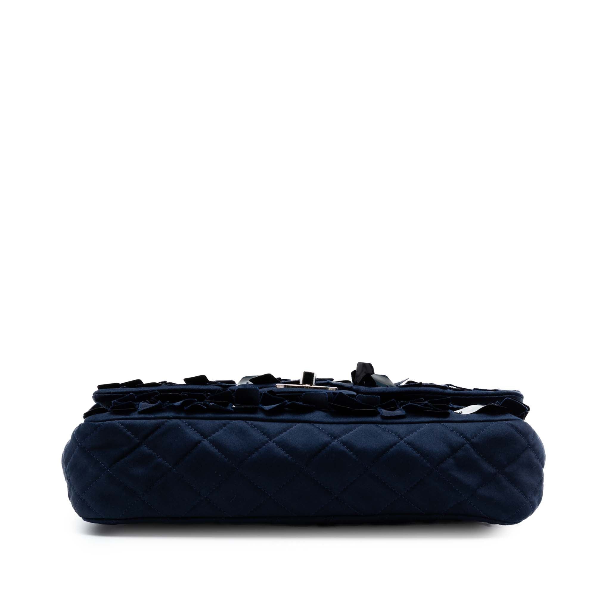 Chanel Medium Classic Satin Paillette Embellished Double Flap Size ONE SIZE - 3 Thumbnail