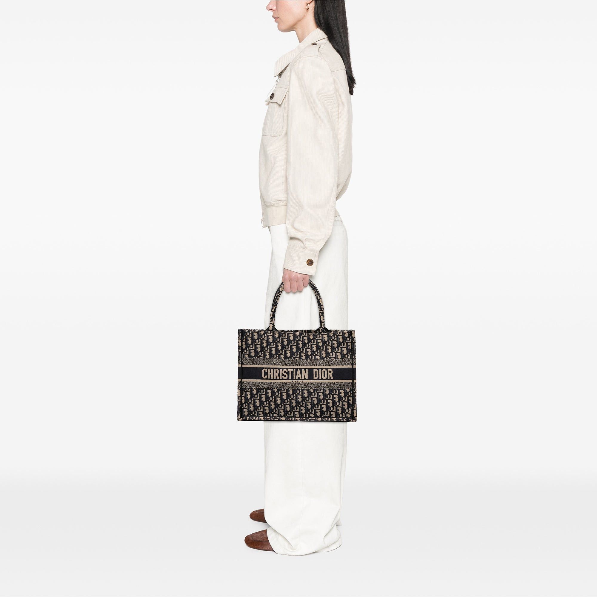 Dior Medium Oblique Embroidered Canvas Book Tote Size ONE SIZE - 9 Thumbnail