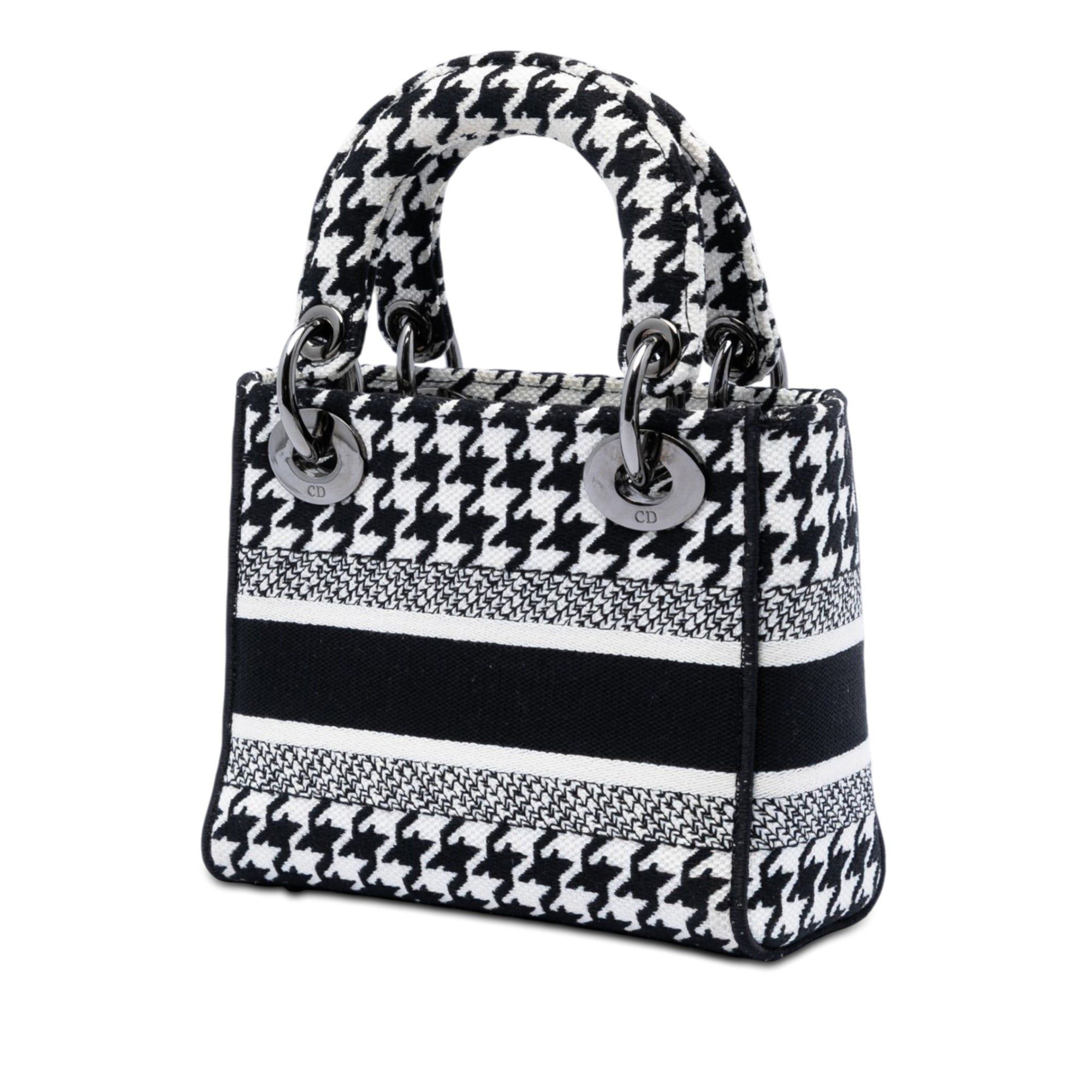Dior Mini Embroidered Canvas Houndstooth Lady D Lite Size ONE SIZE - 2 Thumbnail