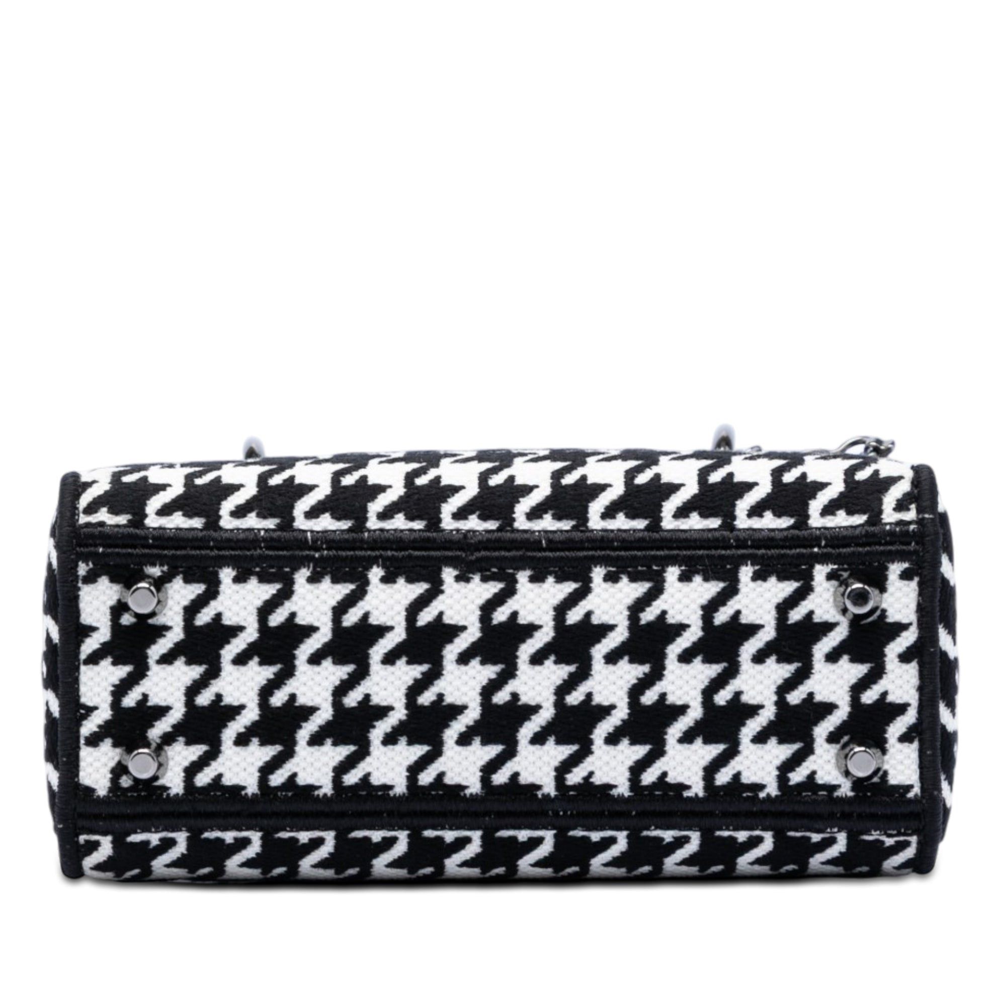 Dior Mini Embroidered Canvas Houndstooth Lady D Lite Size ONE SIZE - 3 Thumbnail
