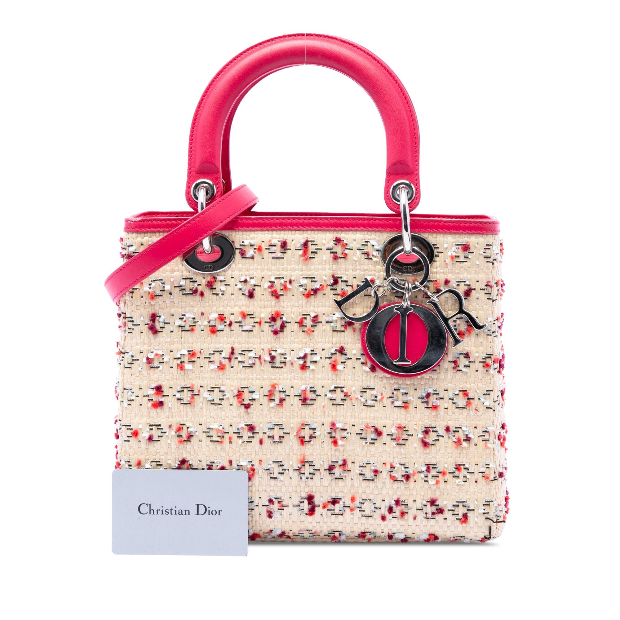 Dior Medium Woven Raffia Lady Dior Size ONE SIZE - 7 Thumbnail