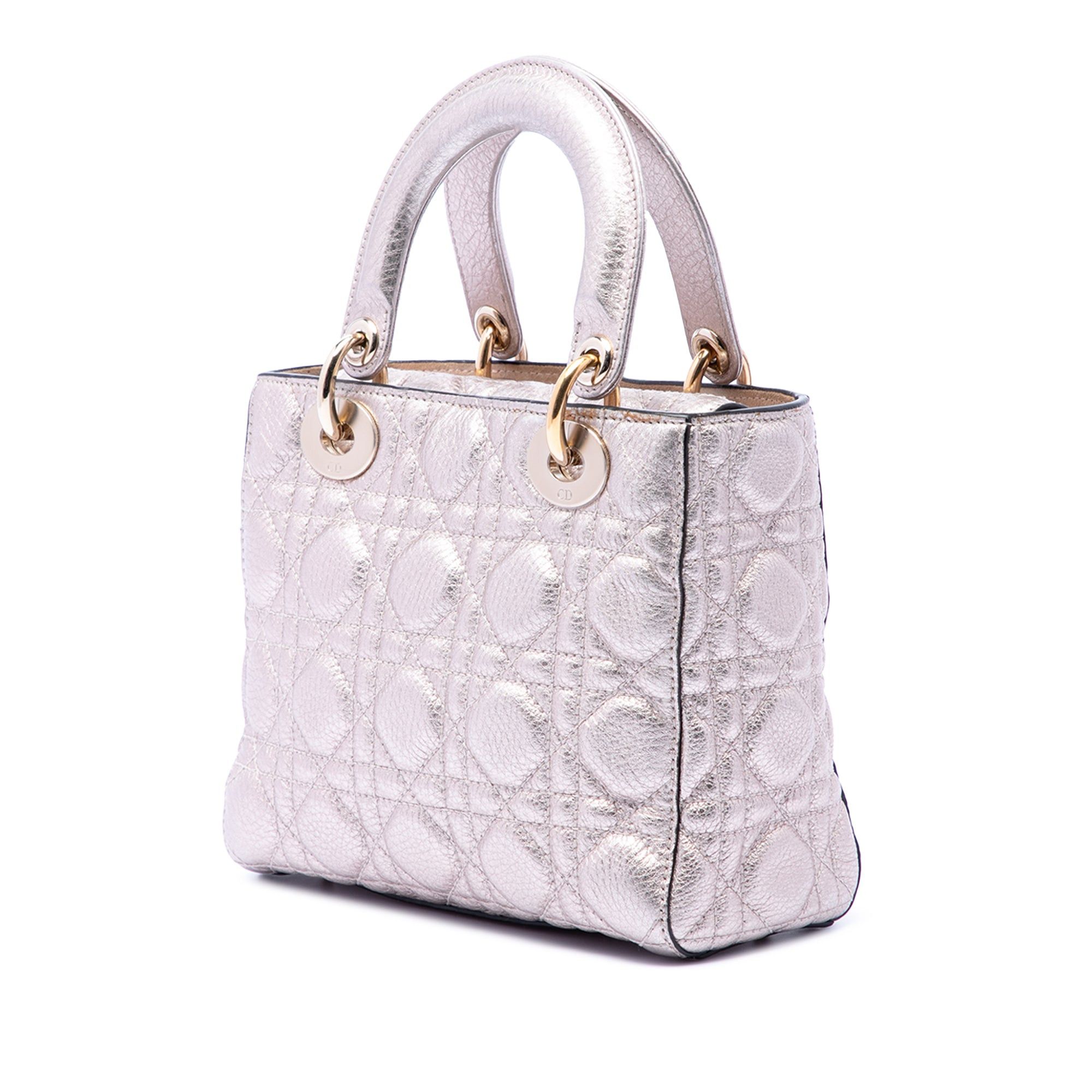 Dior Small Metallic Grained Calfskin Cannage Supple Lady Dior Size ONE SIZE - 2 Thumbnail