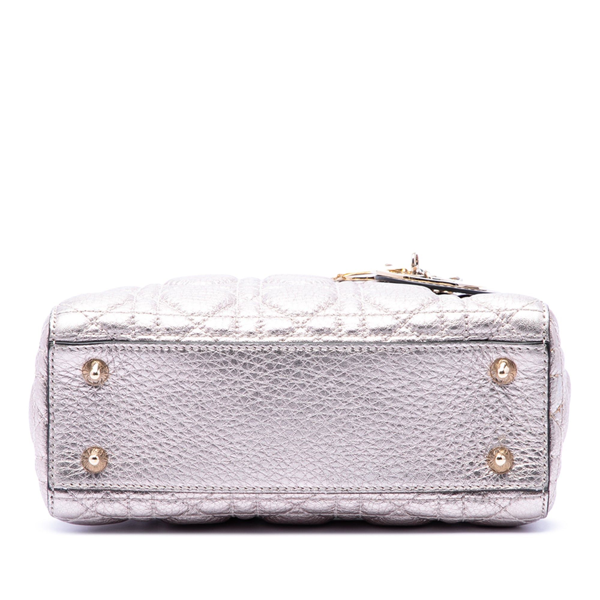 Dior Small Metallic Grained Calfskin Cannage Supple Lady Dior Size ONE SIZE - 3 Thumbnail