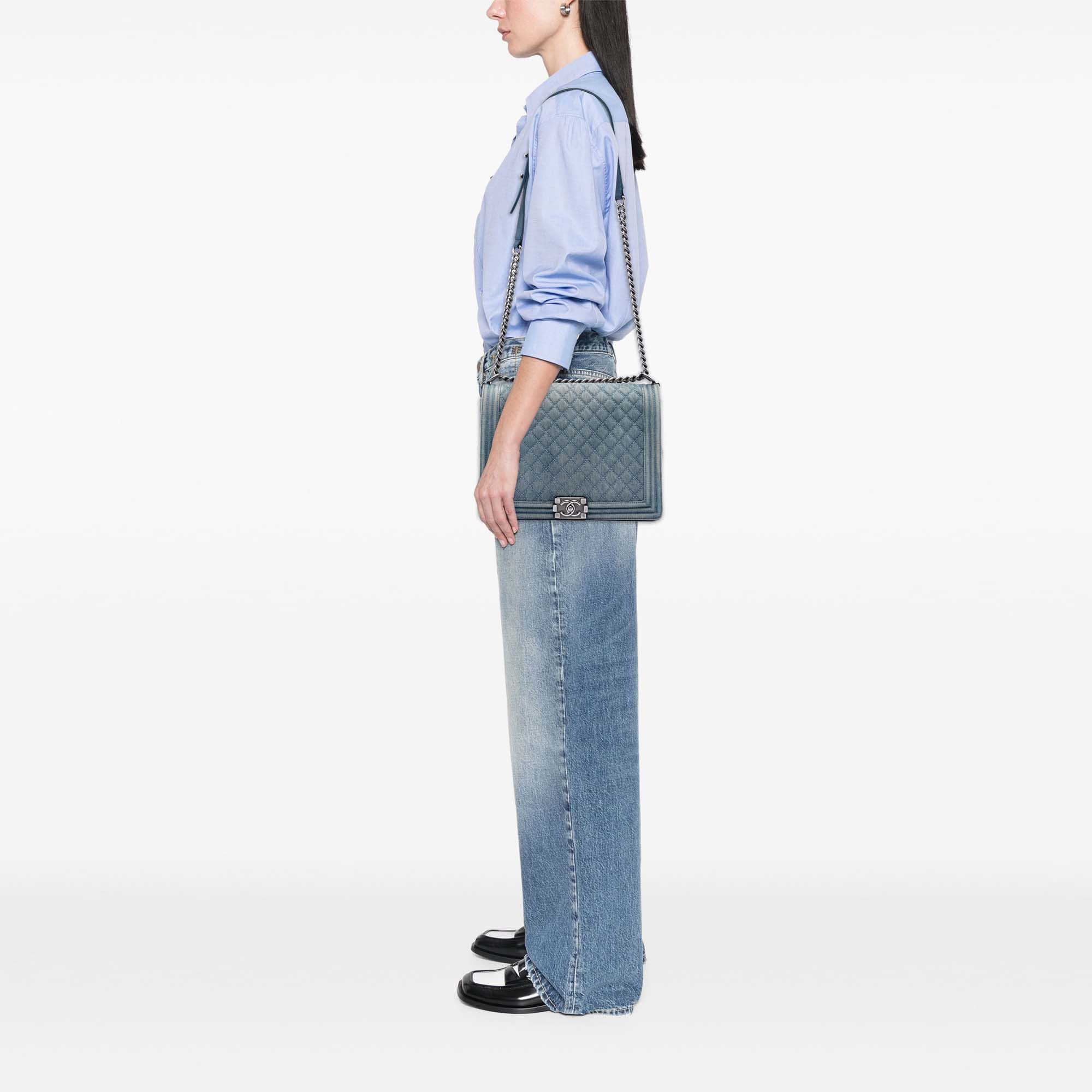 Chanel Large Quilted Denim Boy Flap Size ONE SIZE - 6 Thumbnail