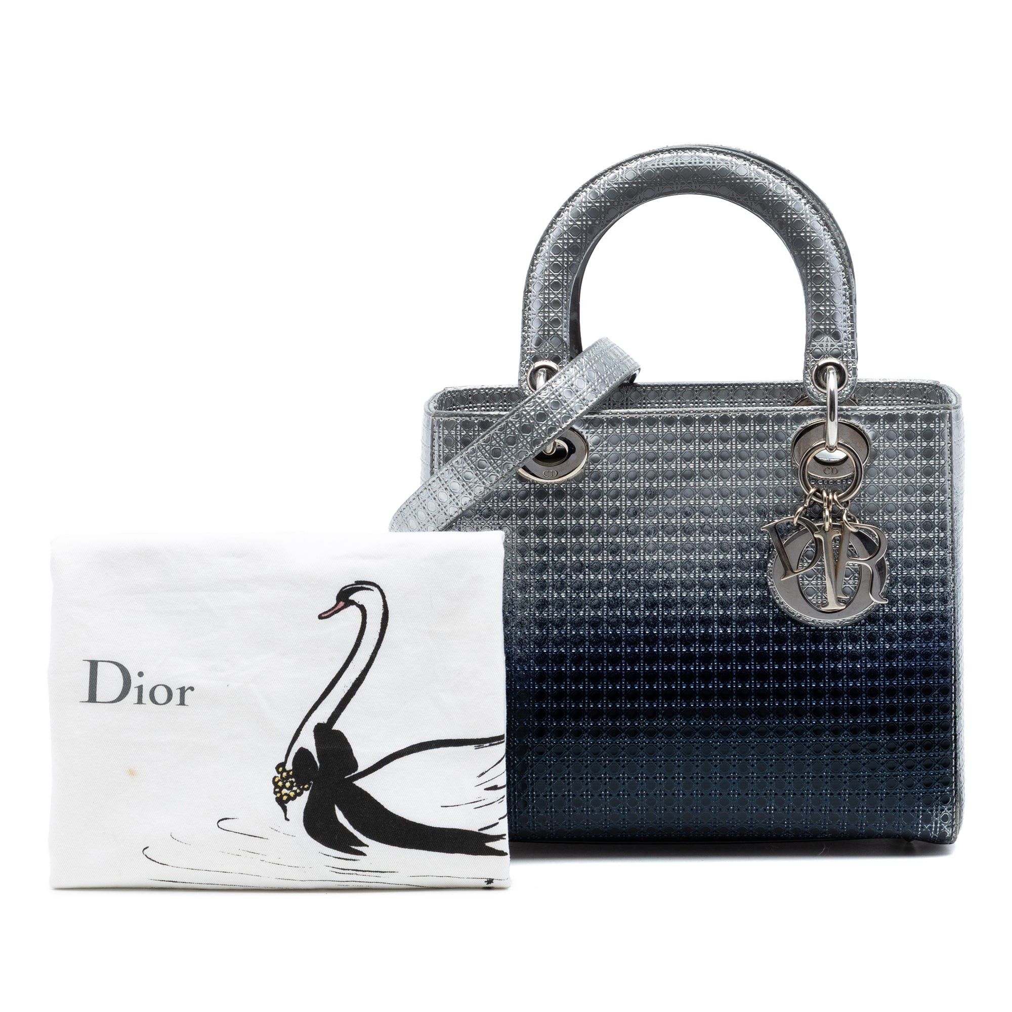 Dior Medium Ombre Metallic Patent Microcannage Lady Dior Size ONE SIZE - 7 Thumbnail
