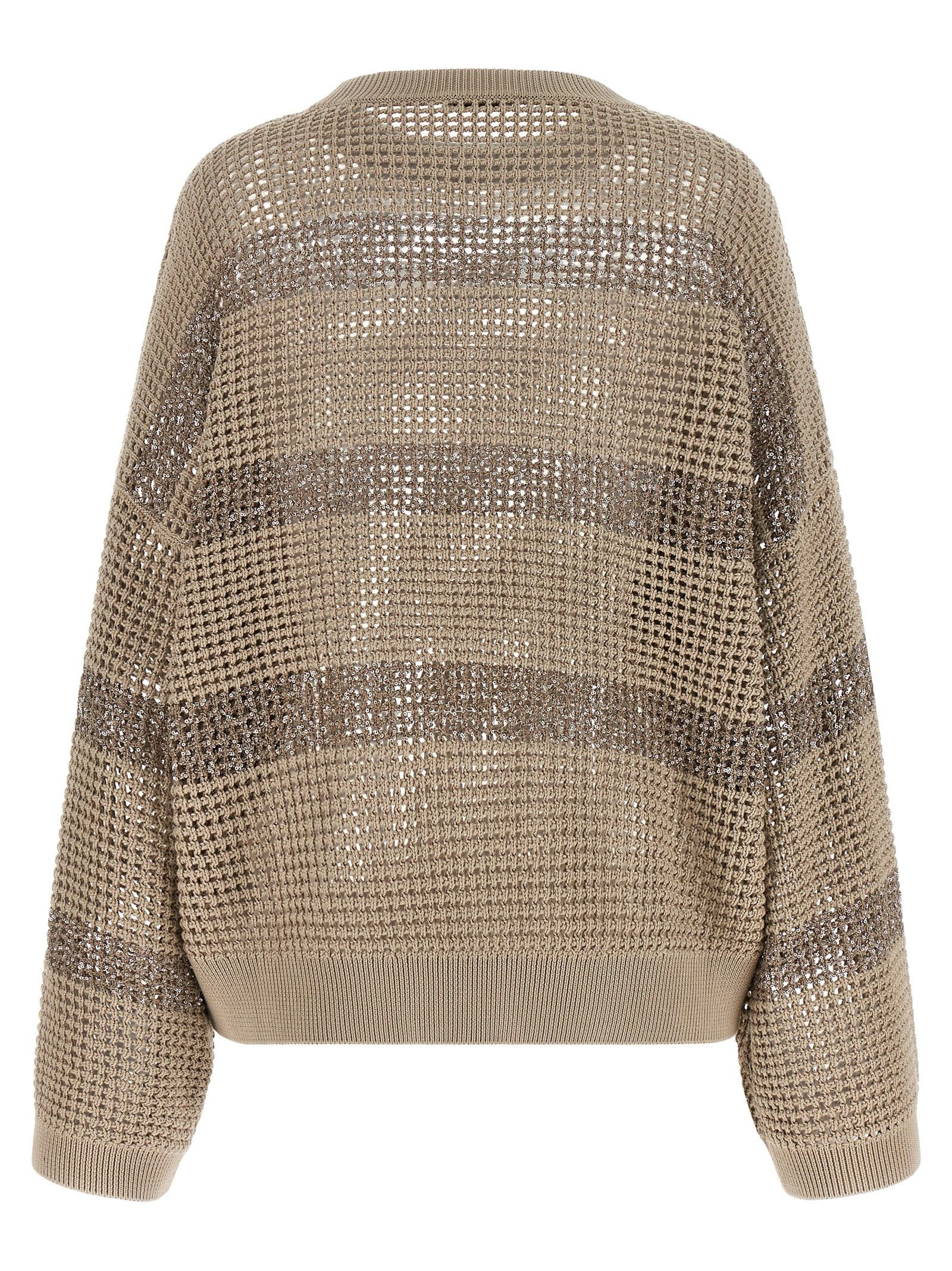 Brunello Cucinelli 'Dazzling Stripes' Sweater Size L / US 10 / IT 46 - 2 Thumbnail