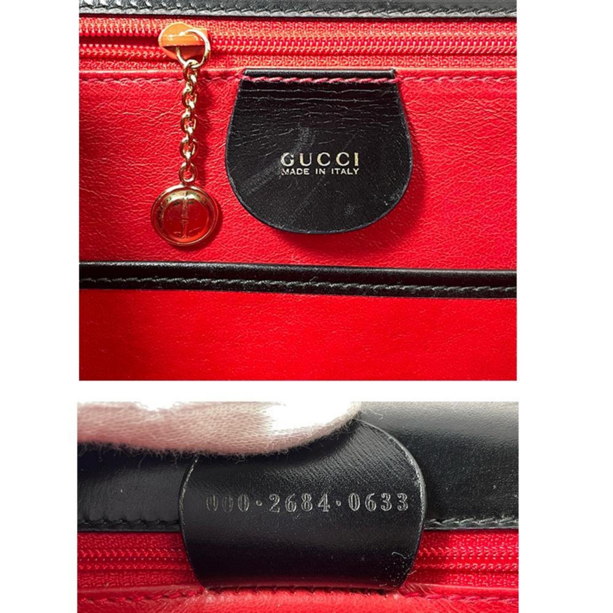 Gucci Gucci Bamboo Handbag, Leather, 000 2684 0633, Black, Gold Hardware, Women's Size ONE SIZE - 9 Thumbnail