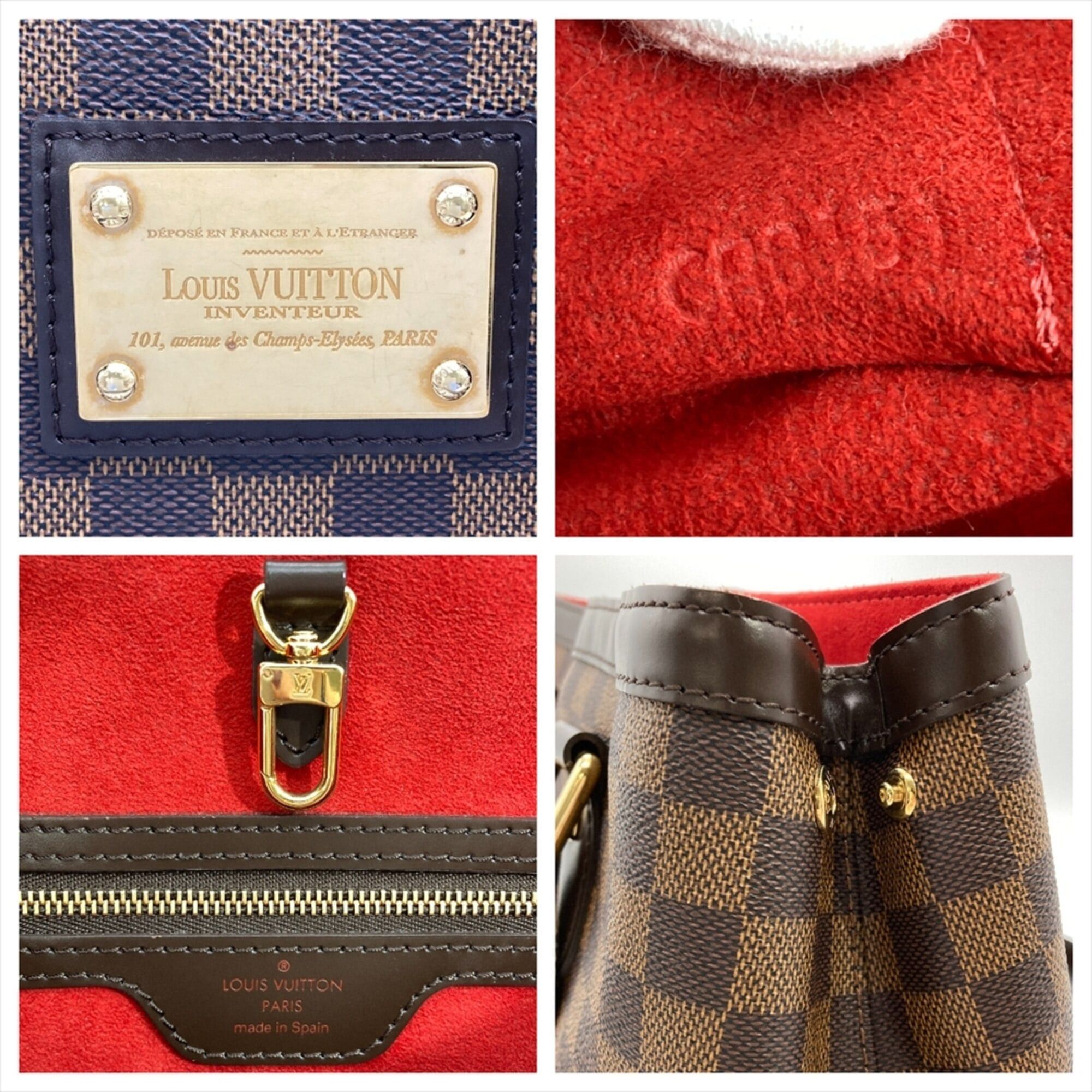 Louis Vuitton Louis Vuitton Hampstead PM Handbag, Damier Ebene, N51205, Brown with Gold Hardware, CA0151, Women's. Size ONE SIZE - 6 Thumbnail