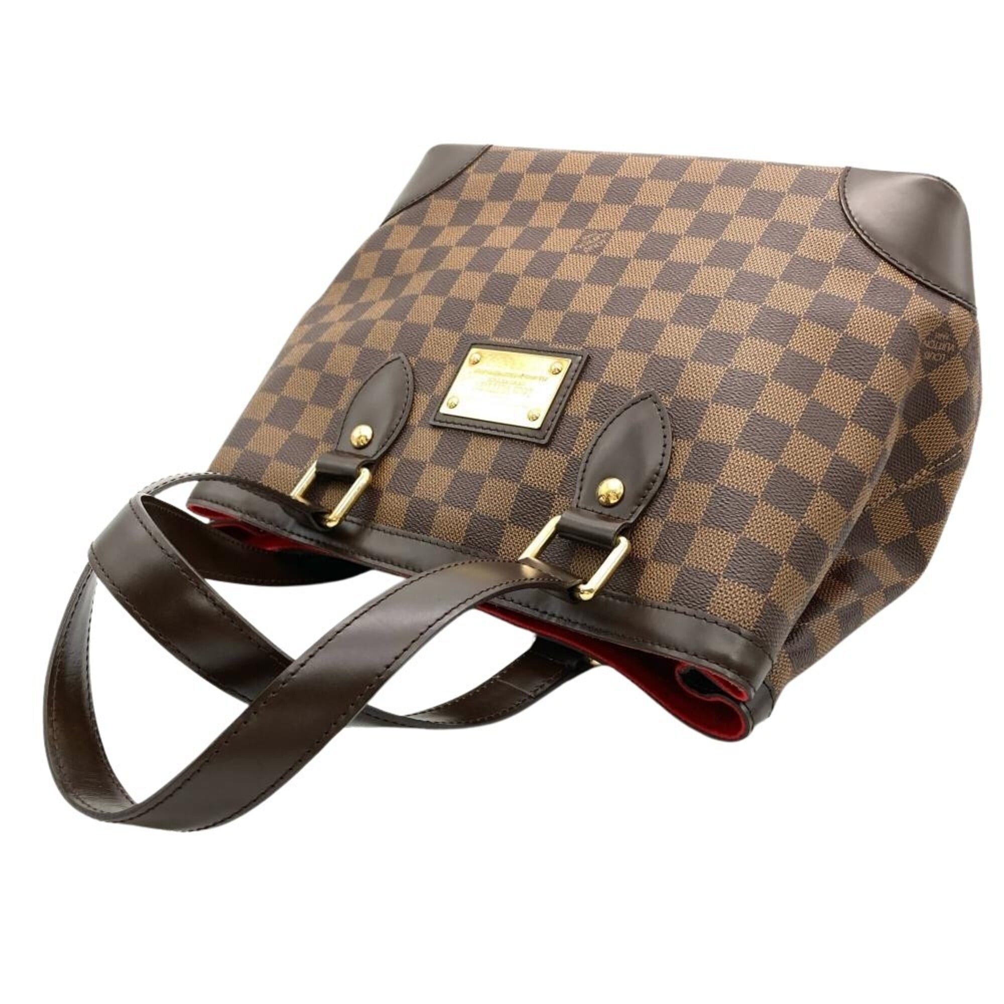 Louis Vuitton Louis Vuitton Hampstead PM Handbag, Damier Ebene, N51205, Brown with Gold Hardware, CA0151, Women's. Size ONE SIZE - 3 Thumbnail