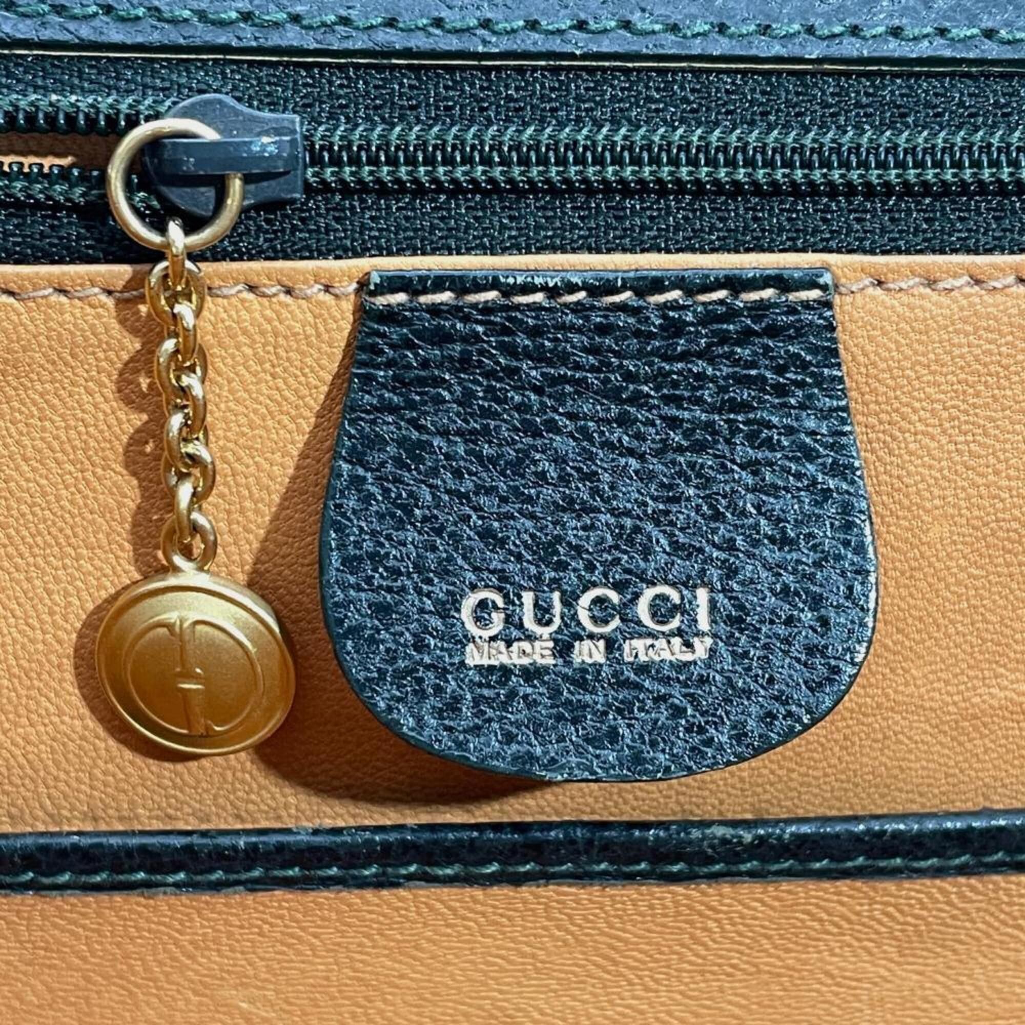 Gucci Gucci Bamboo Handbag, Leather, 000 29 0633, Green, Gold Hardware, Women's Size ONE SIZE - 7 Thumbnail