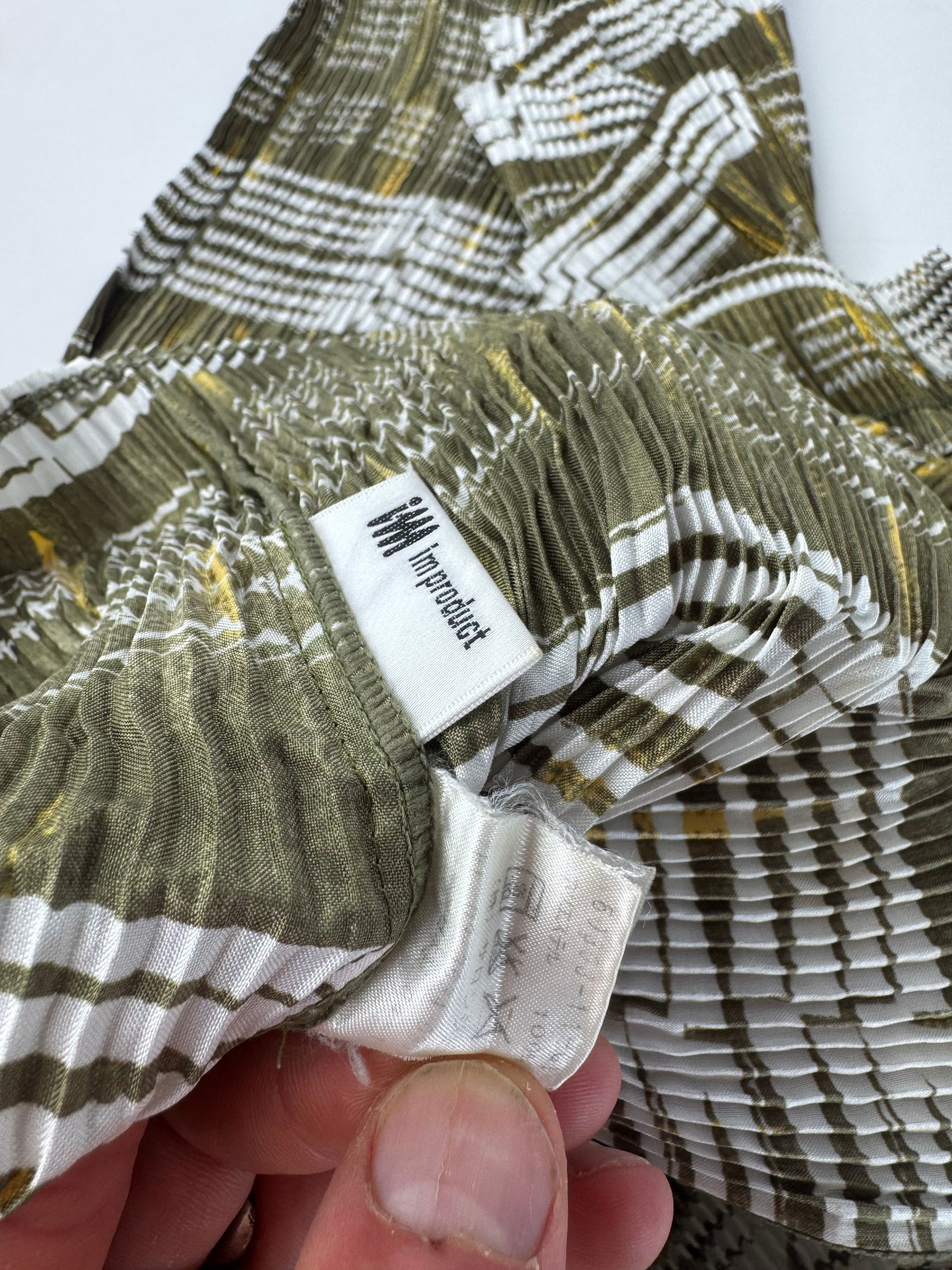 Issey Miyake Vintage Pleats Please Sleeveless Dress Olive Abstract Print Size M / US 6-8 / IT 42-44 - 5 Thumbnail