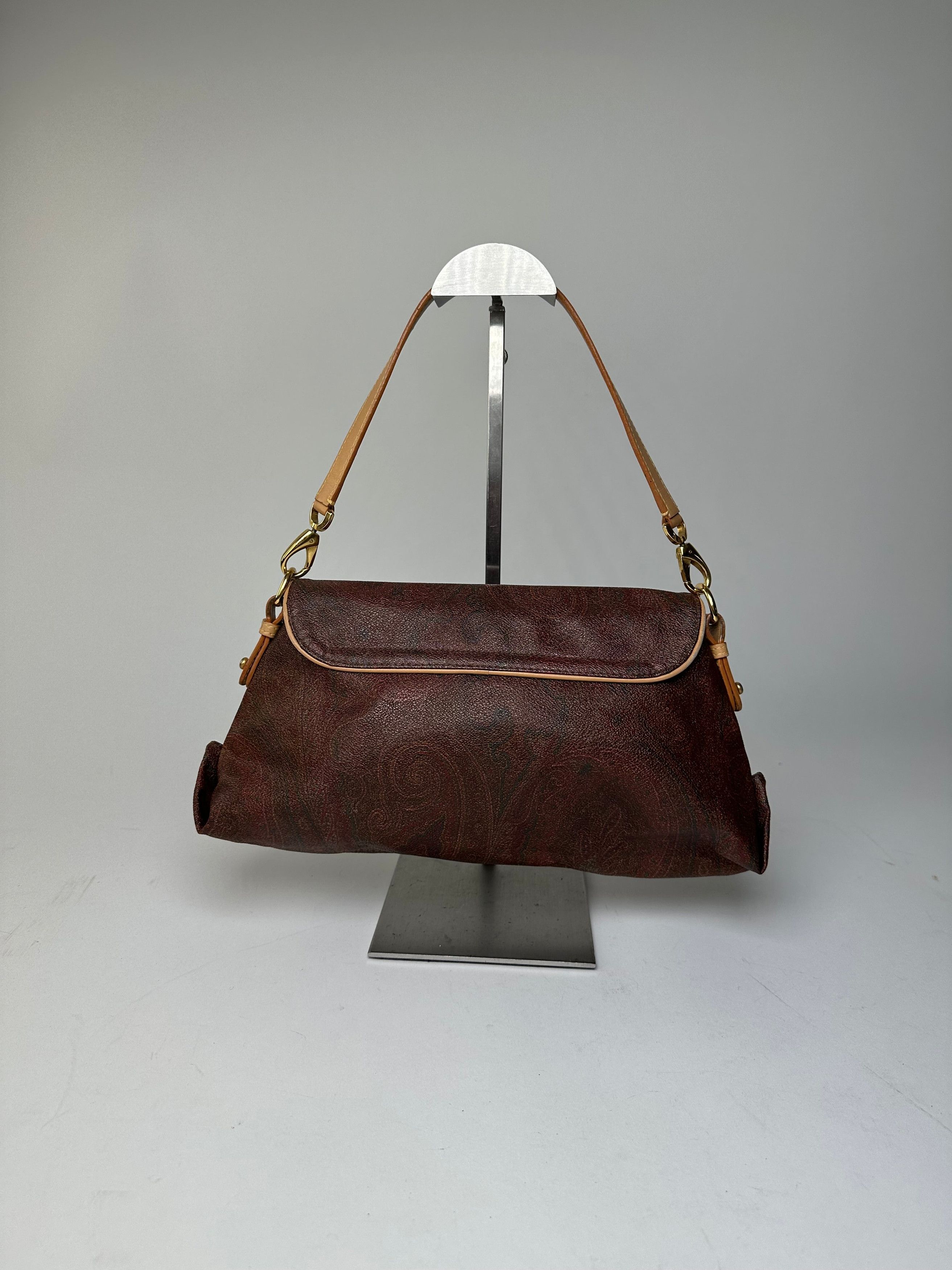 Etro Vintage Paisley Canvas Flap Shoulder Bag Burgundy Size ONE SIZE - 9 Thumbnail